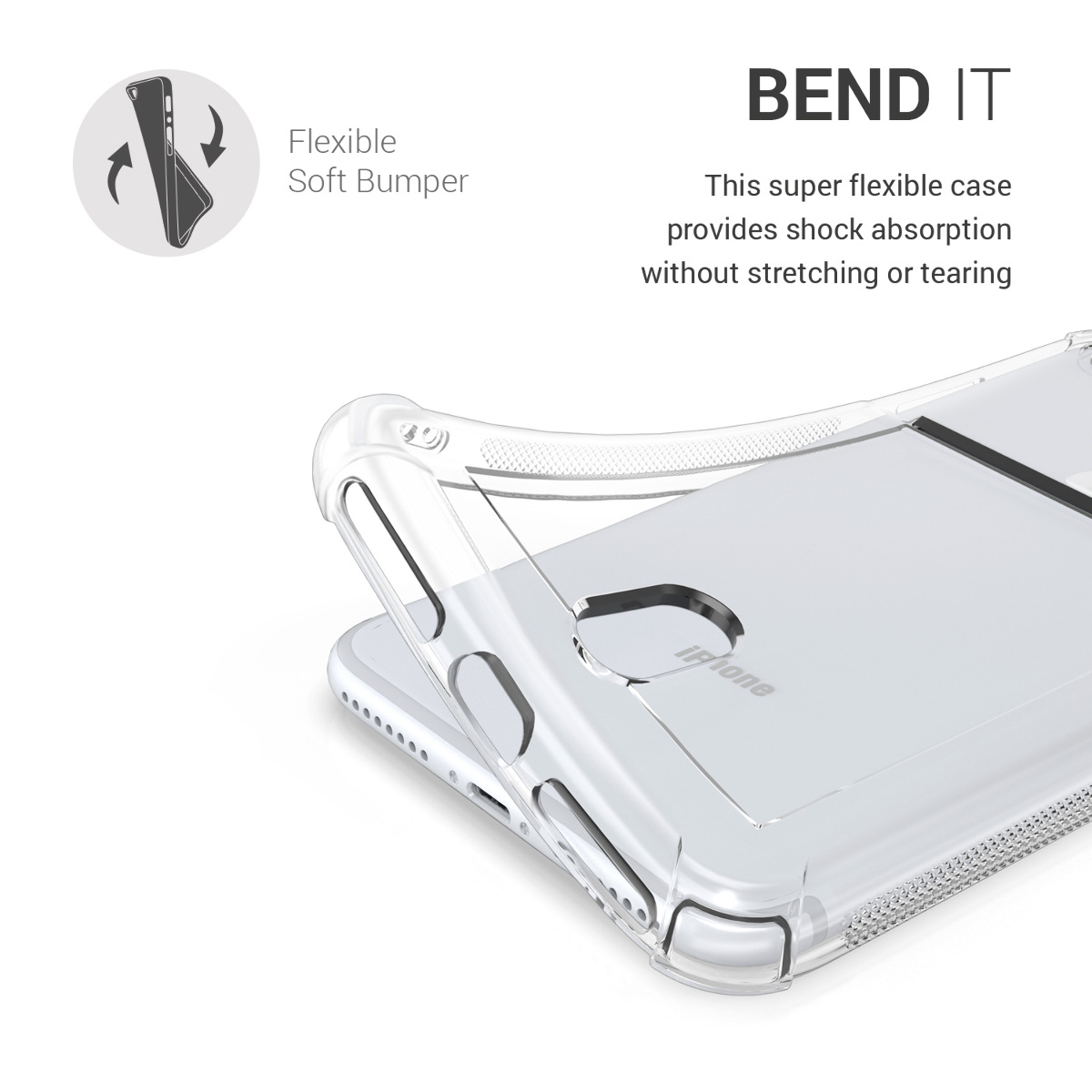 Transparentní TPU kryt kwmobile pro iPhone SE 2022/2020/8/7 - transparentní
