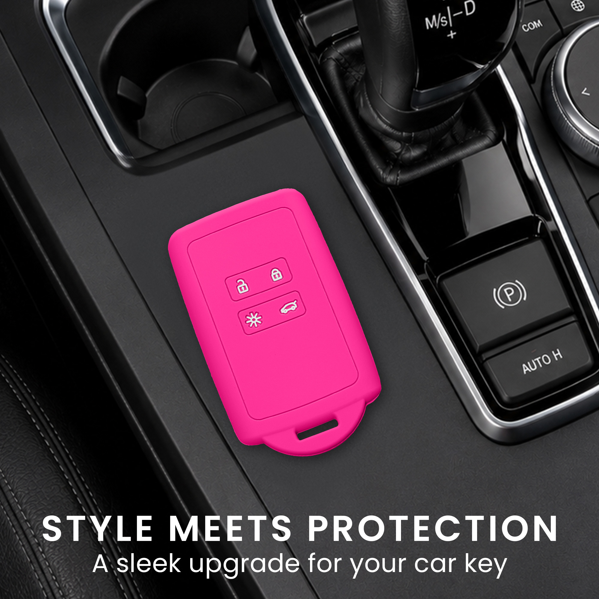 Obal na klíč od auta pro Renault chytrý klíč se 4 tlačítky kwmobile - neonově růžová