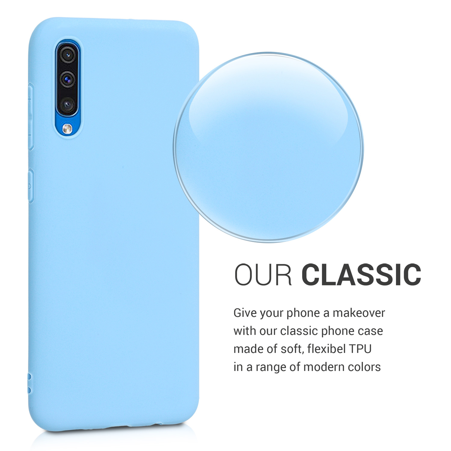 Kryt na mobil Samsung Galaxy A50 kwmobile TPU Holubí modrá