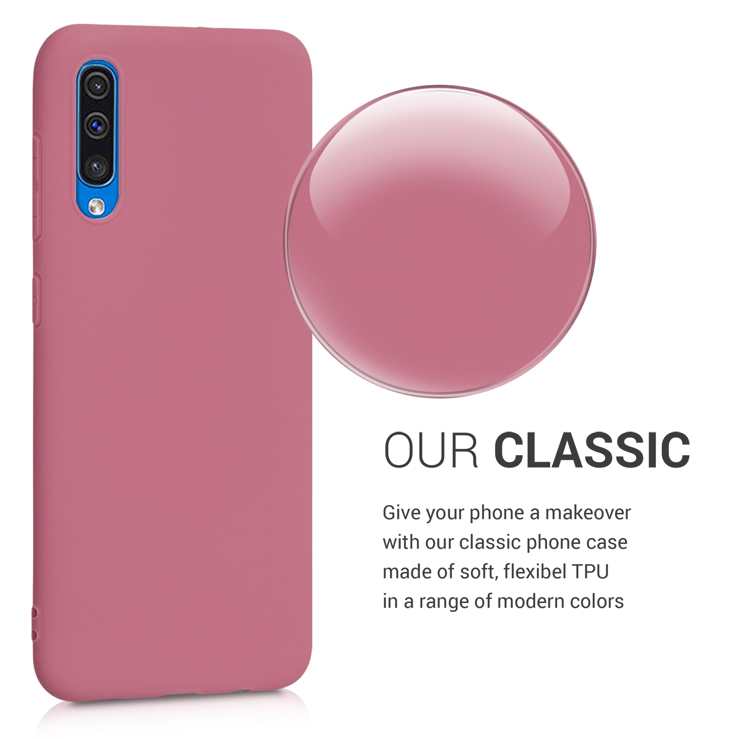 Kryt na mobil Samsung Galaxy A50 kwmobile TPU Tmavě růžová