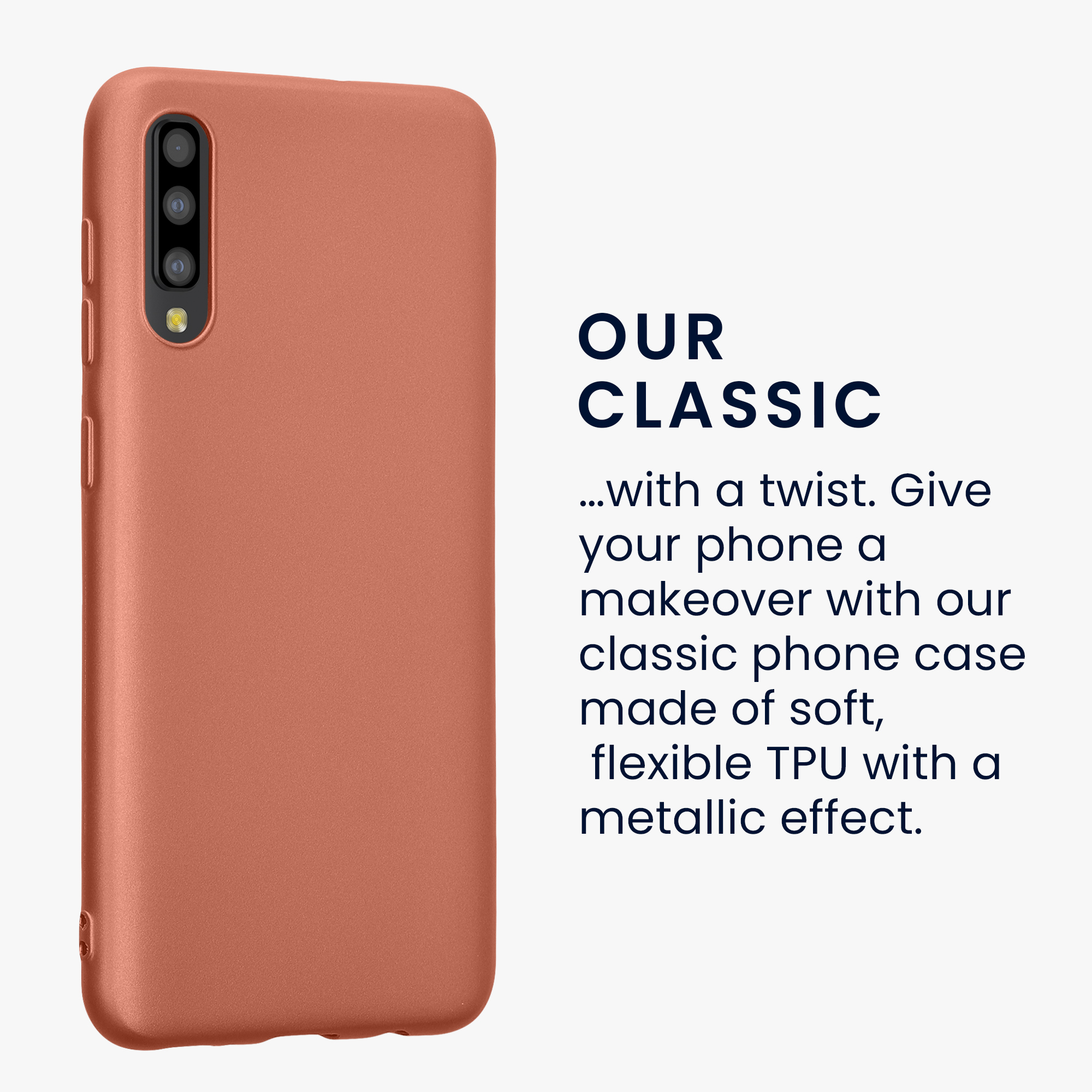 Kryt na mobil Samsung Galaxy A50 kwmobile TPU metalický Metalická bronzová