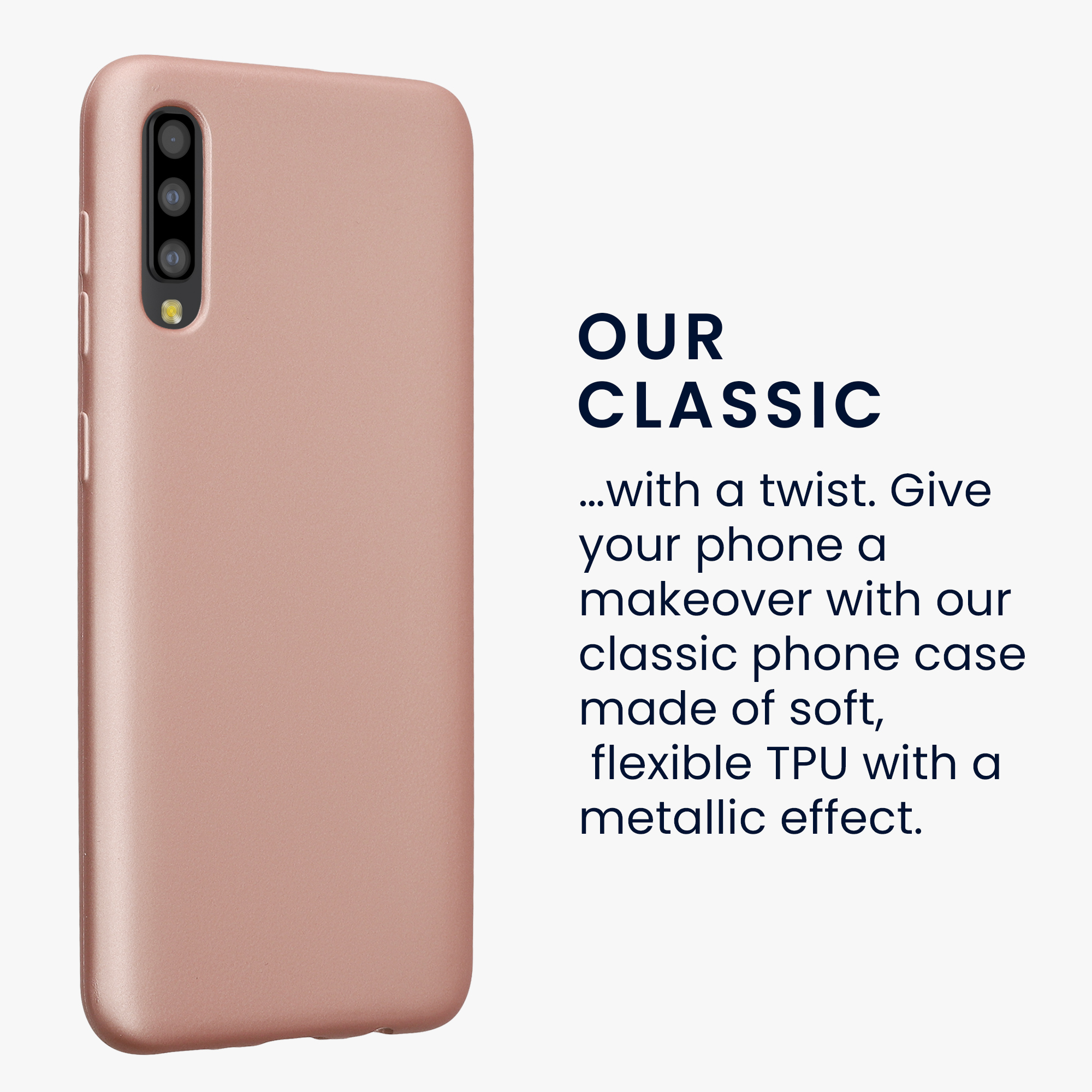 Kryt na mobil Samsung Galaxy A50 kwmobile TPU metalický Metalická růžová zlatá