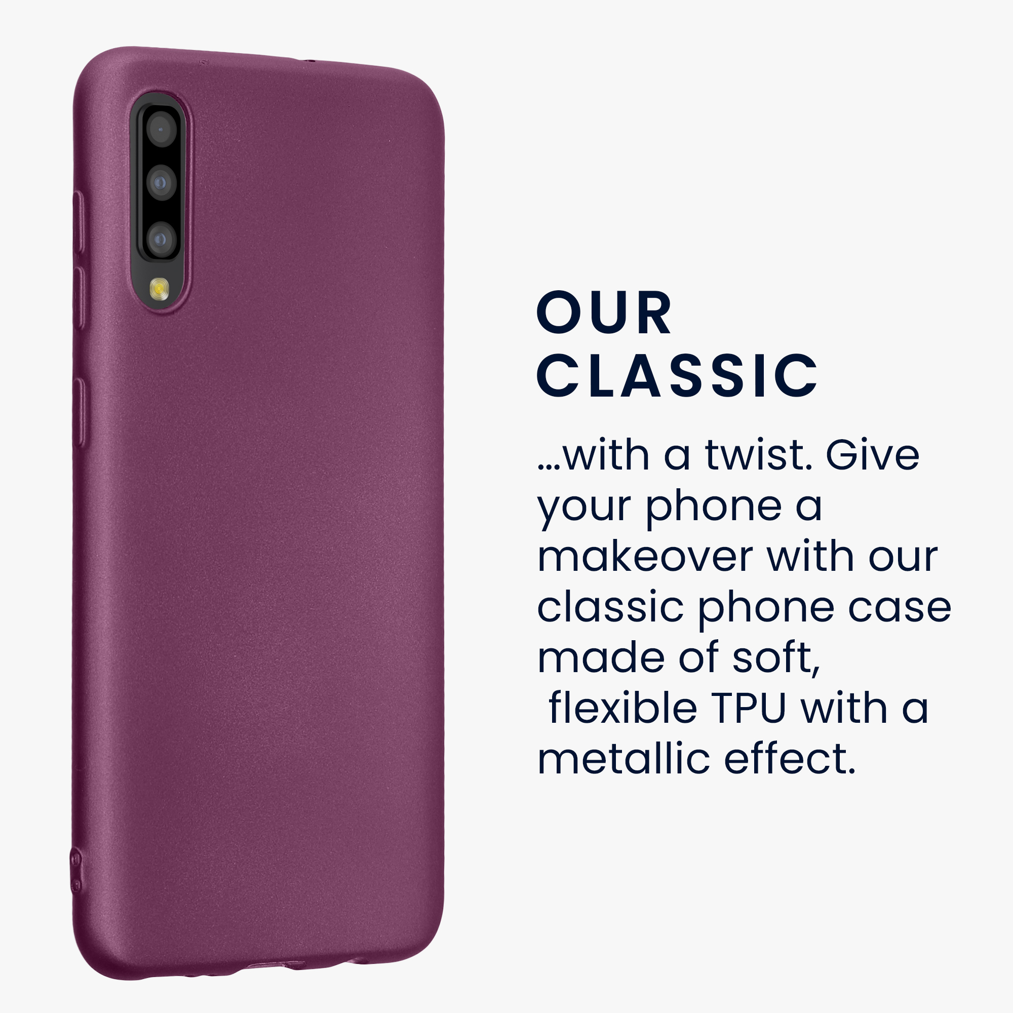 Pouzdro pro Samsung Galaxy A50 kwmobile tenké metalické silikonové - metalická levandulová
