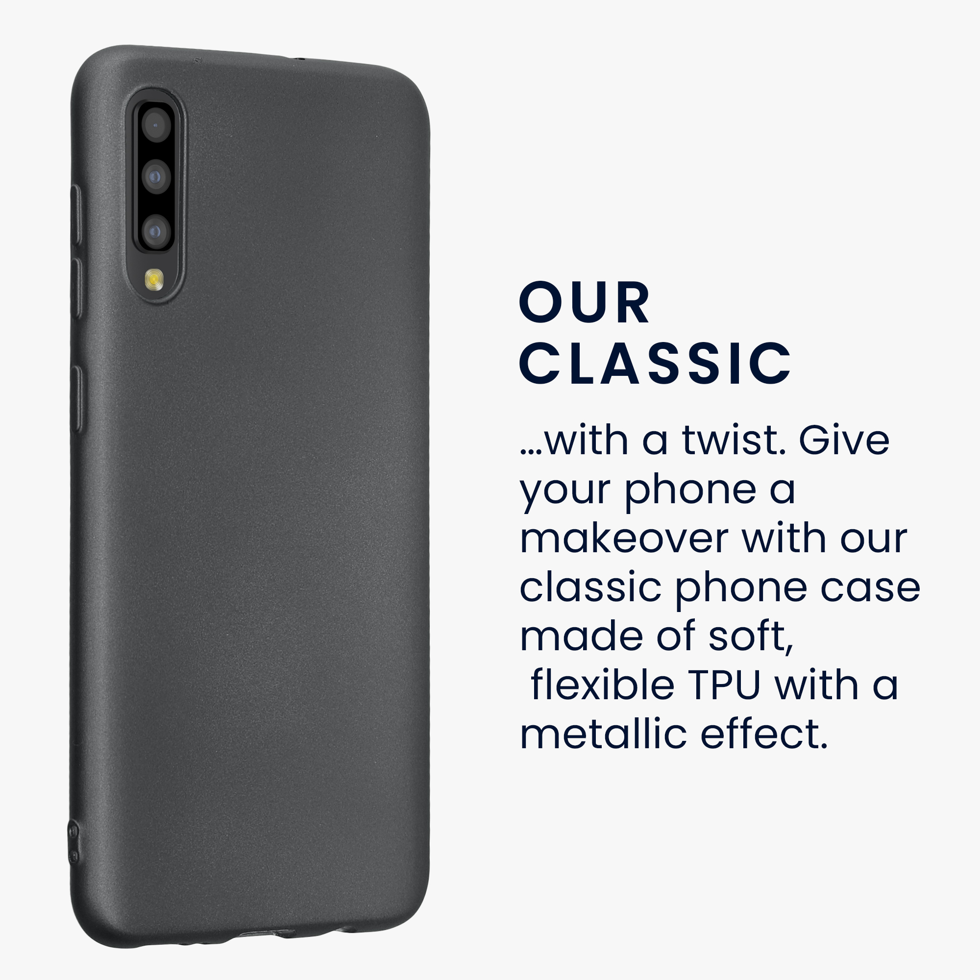 Kryt na mobil Samsung Galaxy A50 kwmobile TPU metalický Metalická šedá