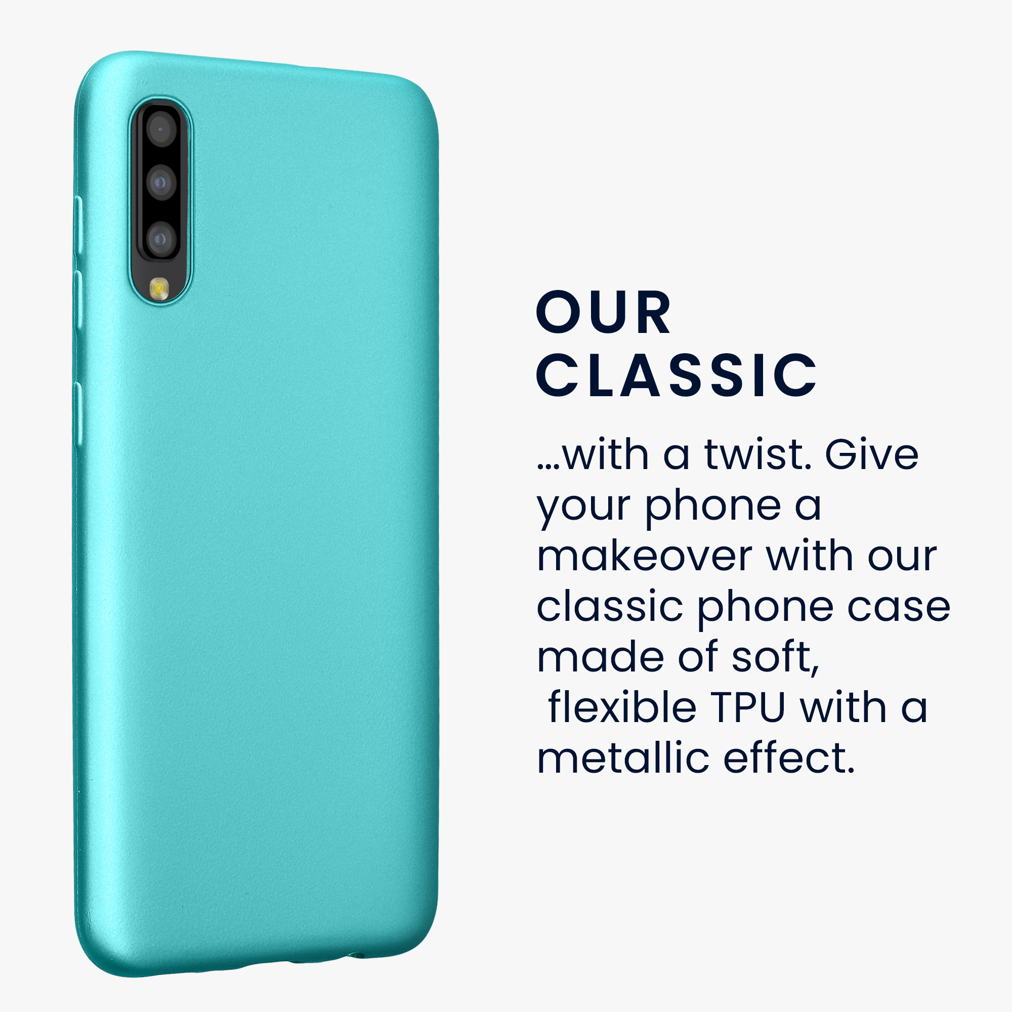Kryt na mobil Samsung Galaxy A50 kwmobile TPU metalický Metalická mátová zelená
