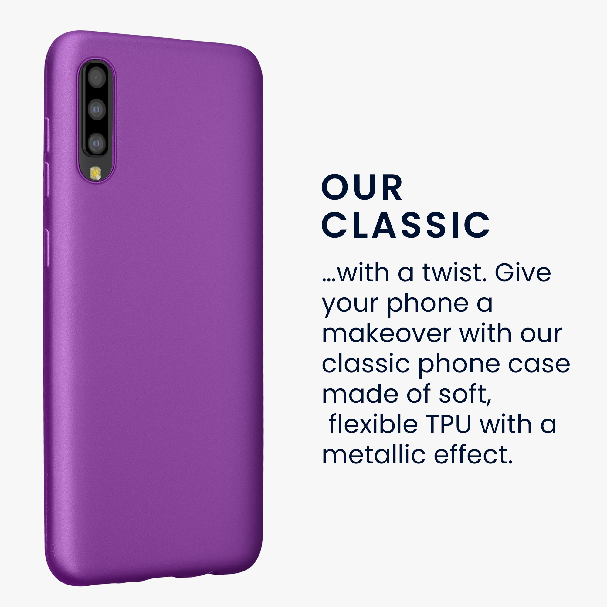 Pouzdro pro Samsung Galaxy A50 kwmobile tenké metalické silikonové - metalická fialová