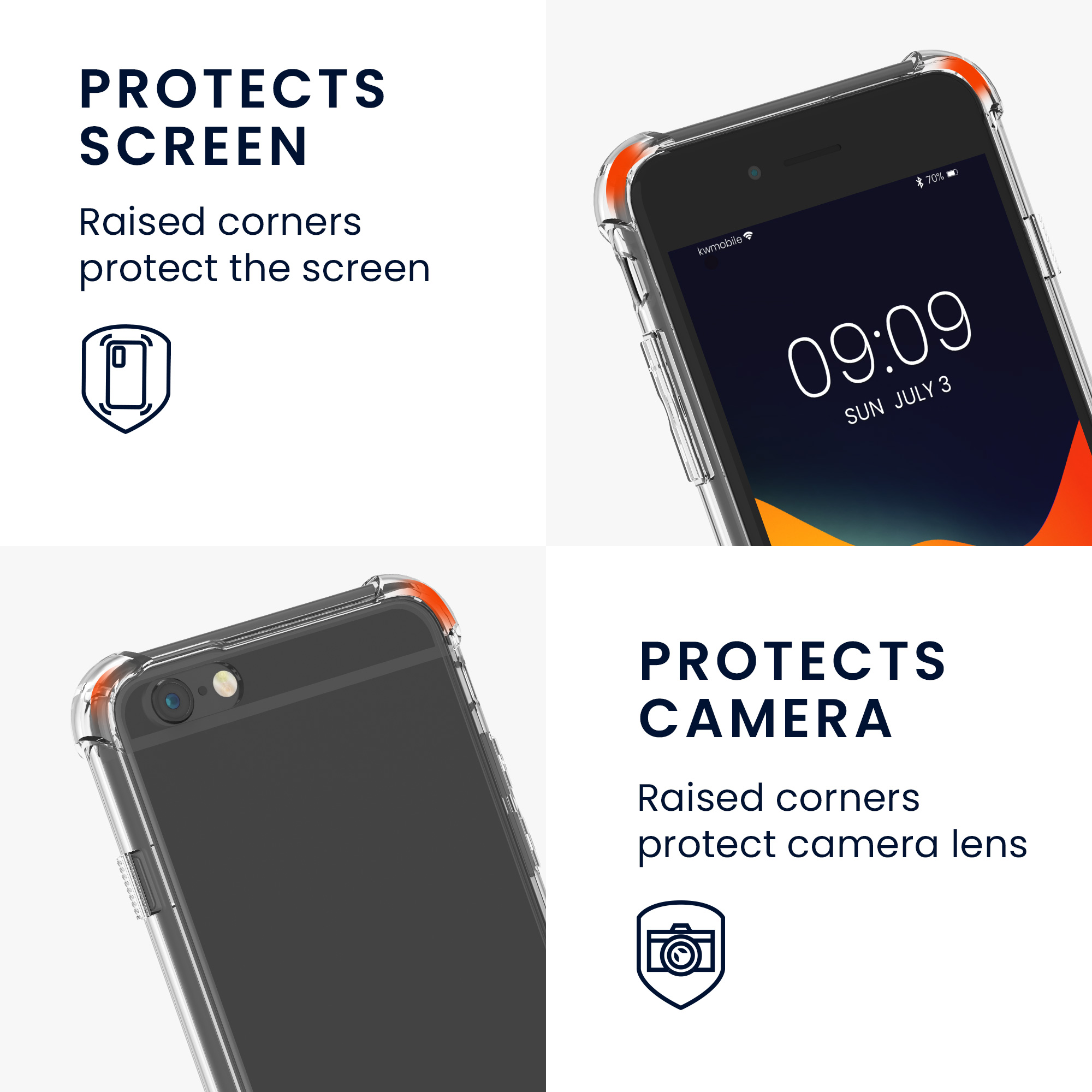 Pouzdro s popruhem (crossbody) pro Apple iPhone 6 Plus / 6S Plus kwmobile TPU - černá / transparentní