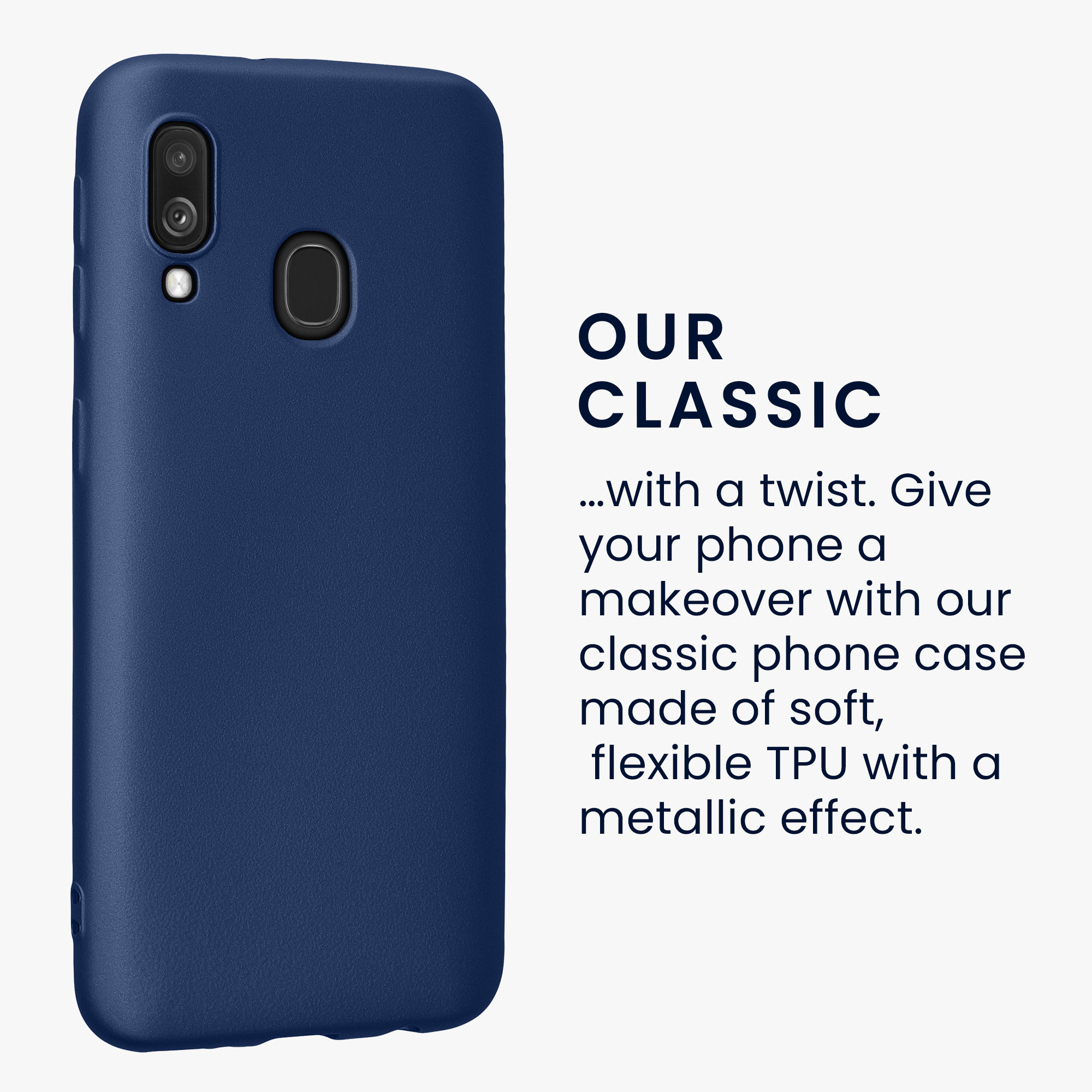 Kryt na mobil Samsung Galaxy A40 kwmobile TPU metalický Metalická modrá