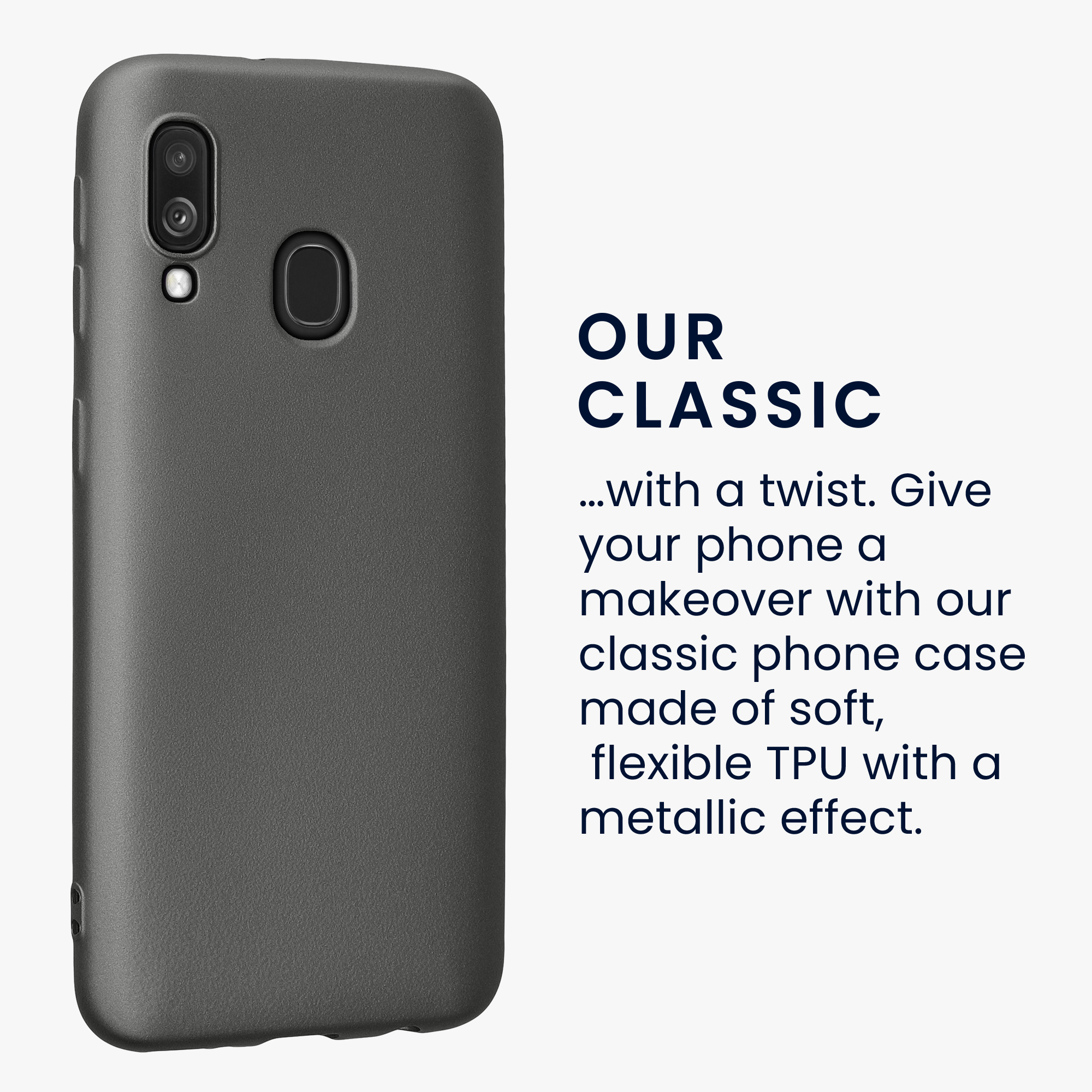 Pouzdro pro Samsung Galaxy A40 kwmobile tenké metalické silikonové - metalická šedá