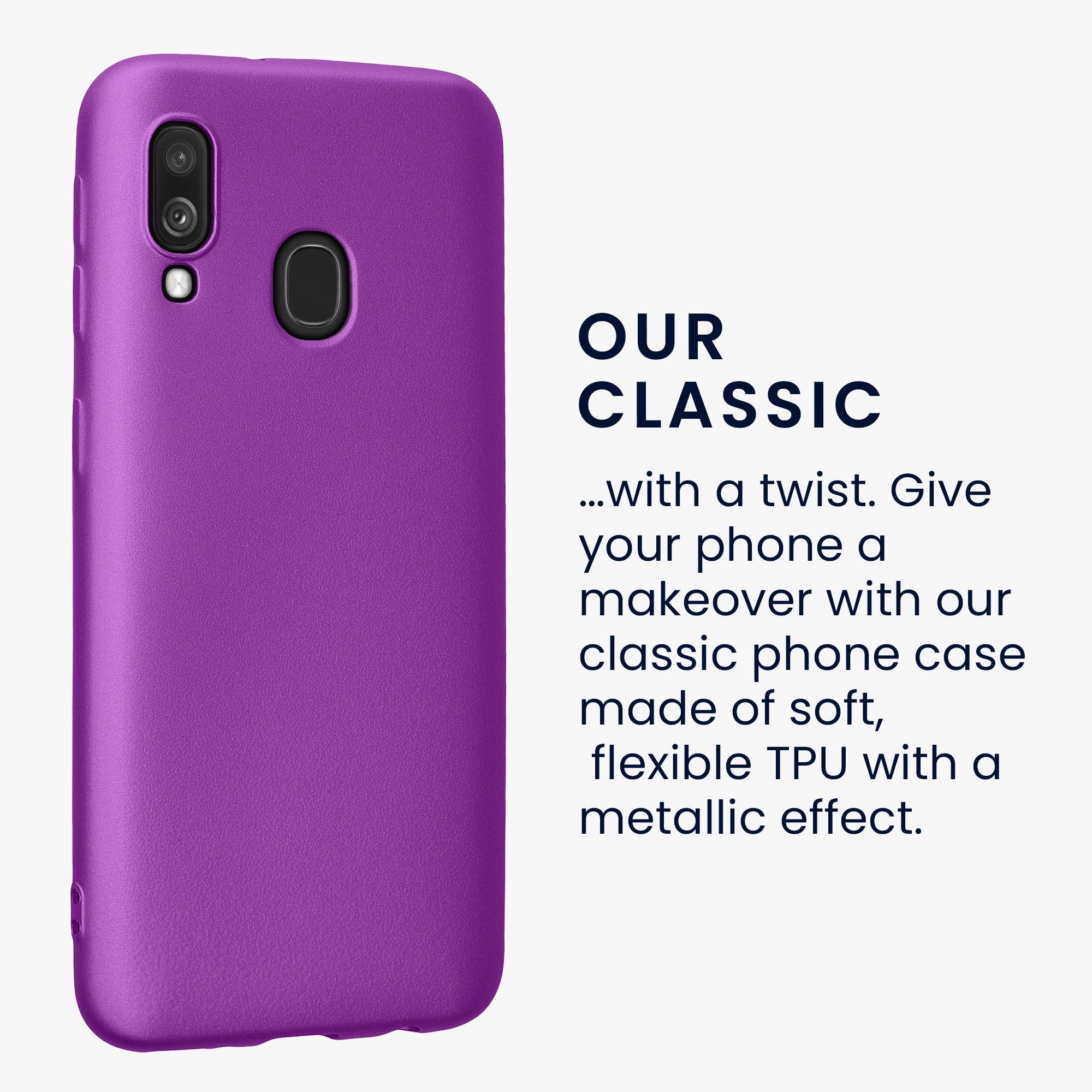 Kryt na mobil Samsung Galaxy A40 kwmobile TPU metalický Metalická fialová