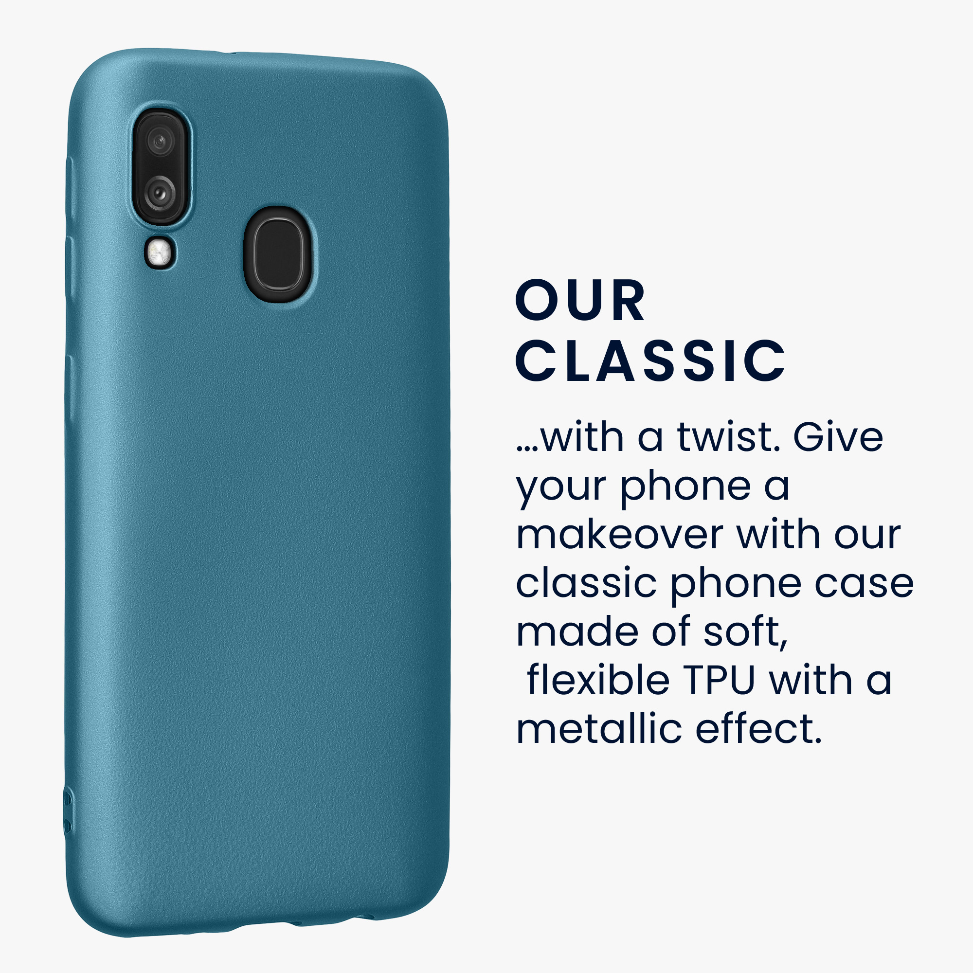 Kryt na mobil Samsung Galaxy A40 kwmobile TPU metalický Metalická karibská modrá