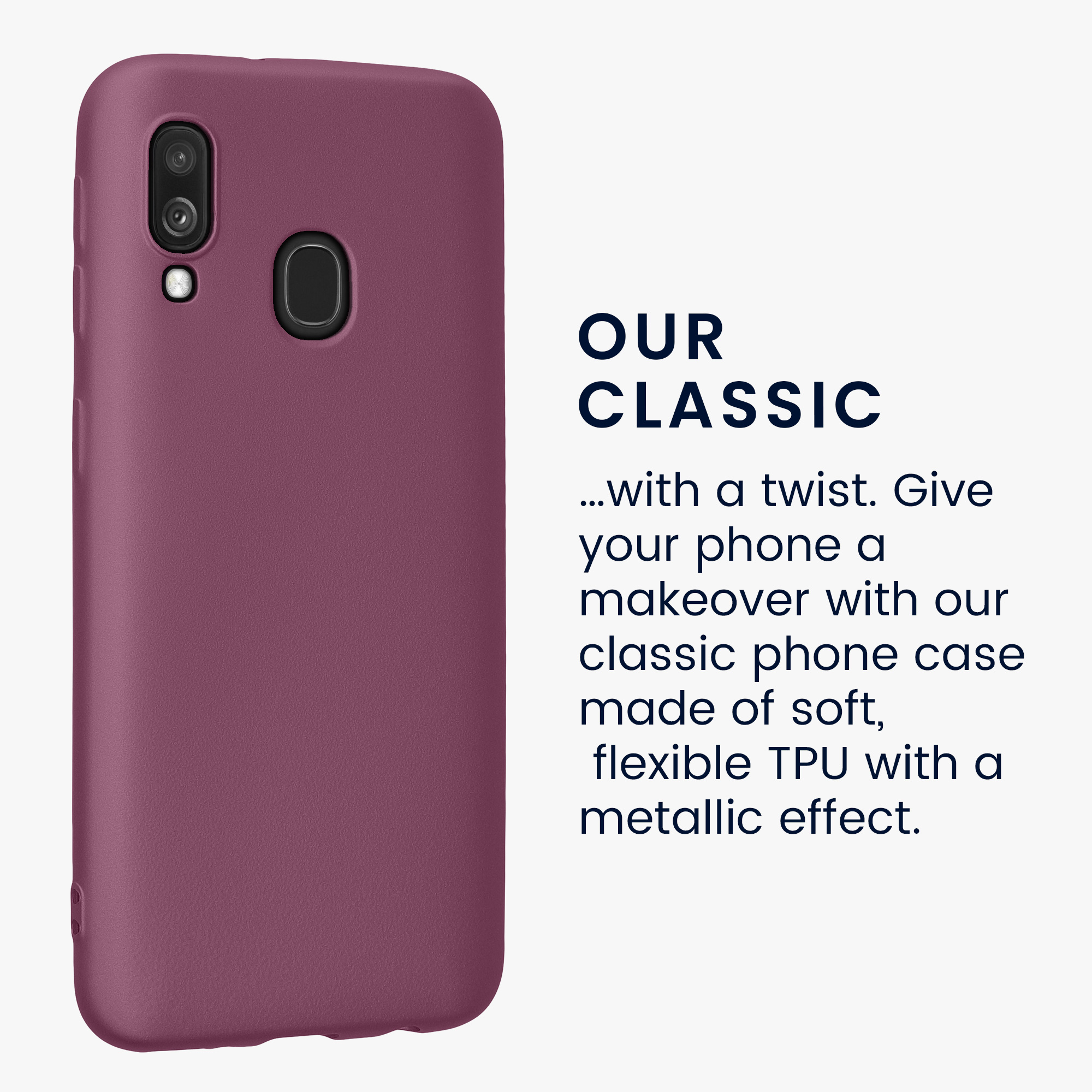 Pouzdro pro Samsung Galaxy A40 kwmobile tenké metalické silikonové - metalická levandulová