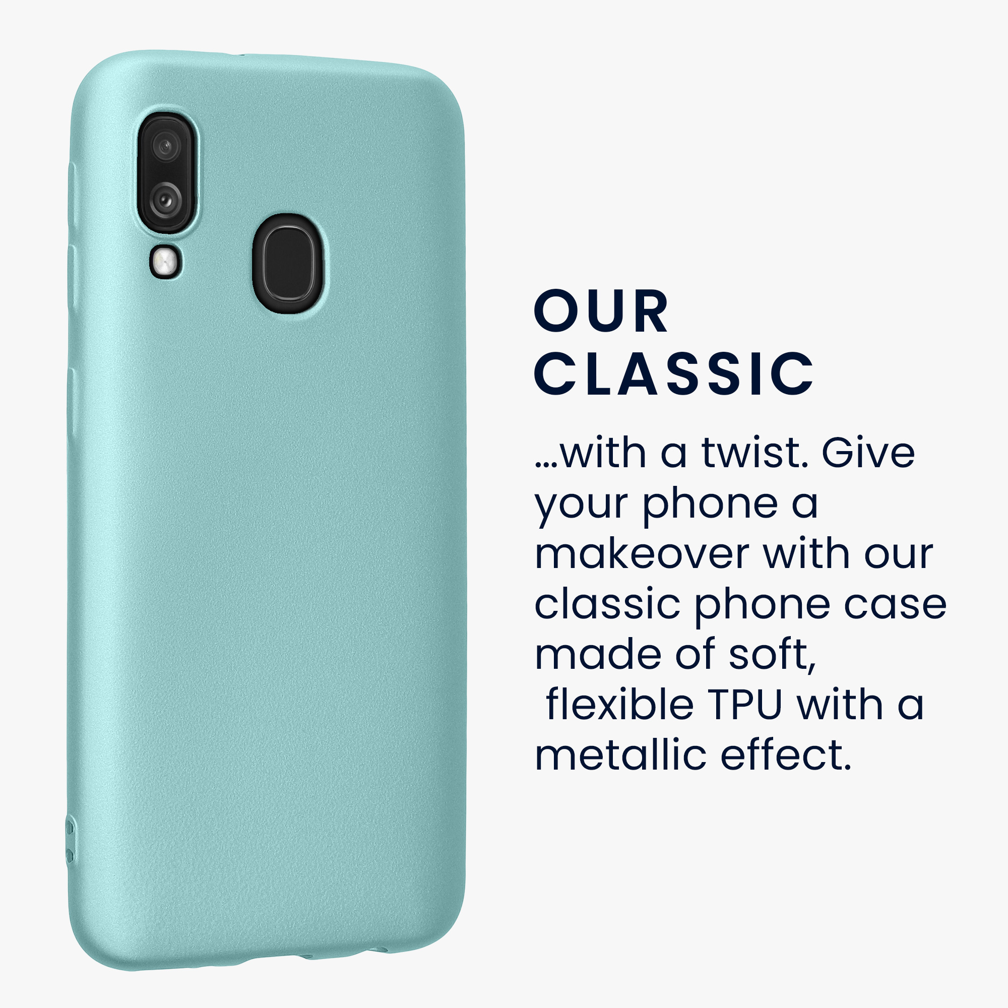Kryt na mobil Samsung Galaxy A40 kwmobile TPU metalický Metalická mátová zelená