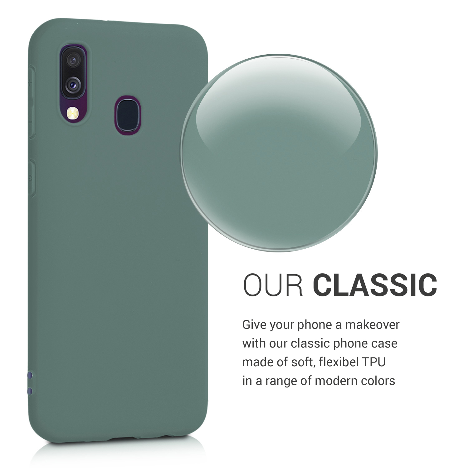 Kryt na mobil Samsung Galaxy A40 kwmobile TPU Lesní zelená