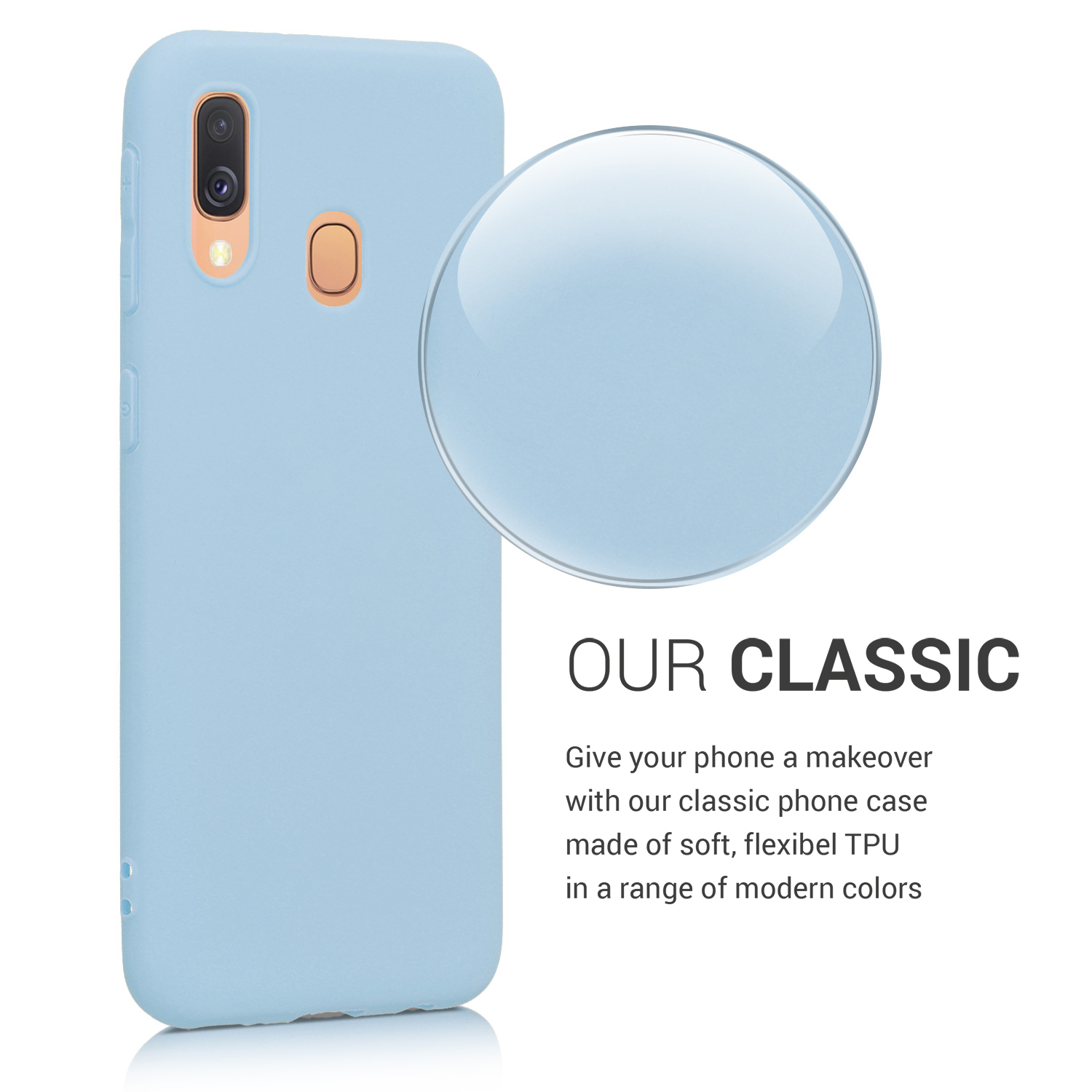 Kryt na mobil Samsung Galaxy A40 kwmobile TPU Matná světle modrá