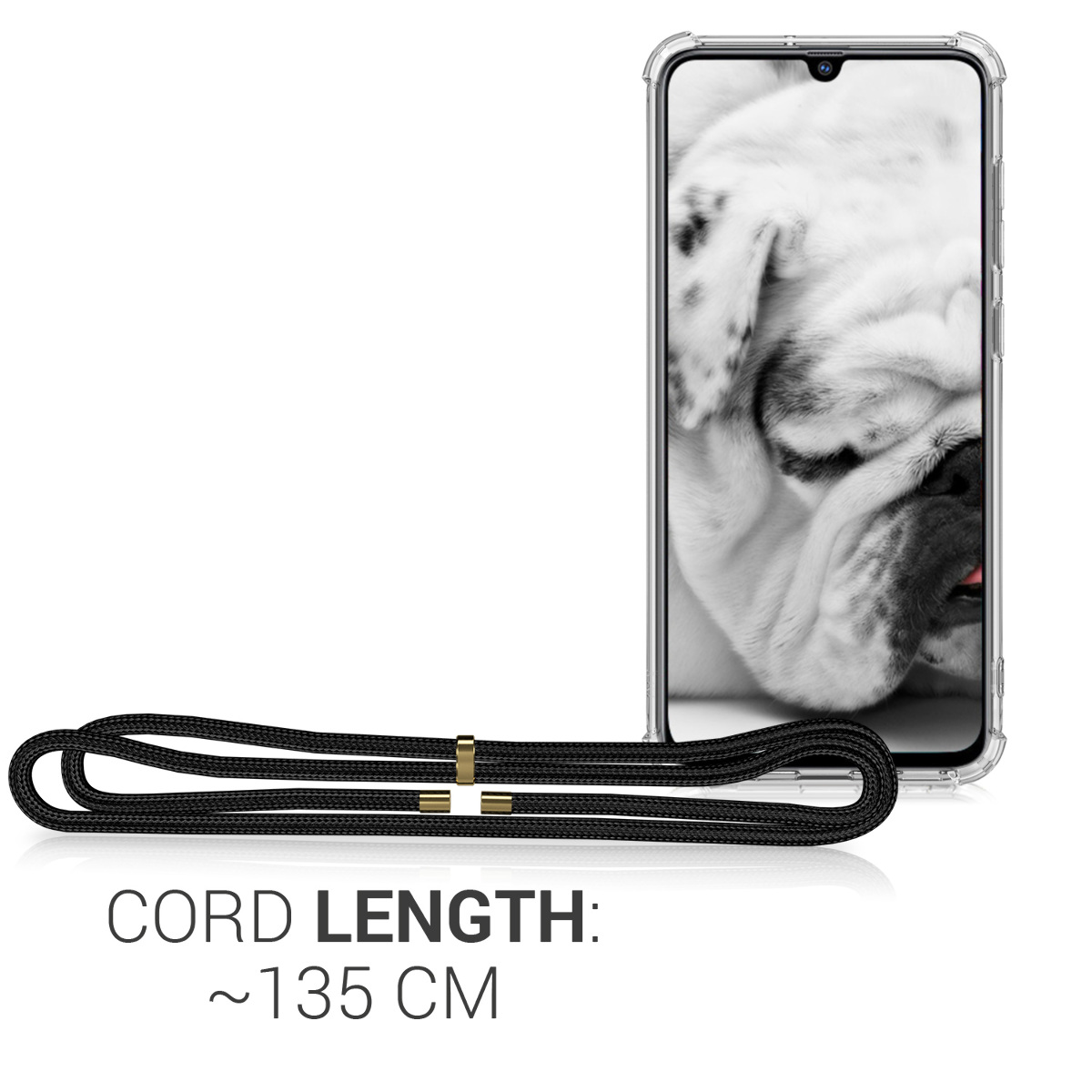Crossbody kryt na mobil Samsung Galaxy A70 kwmobile transparentní