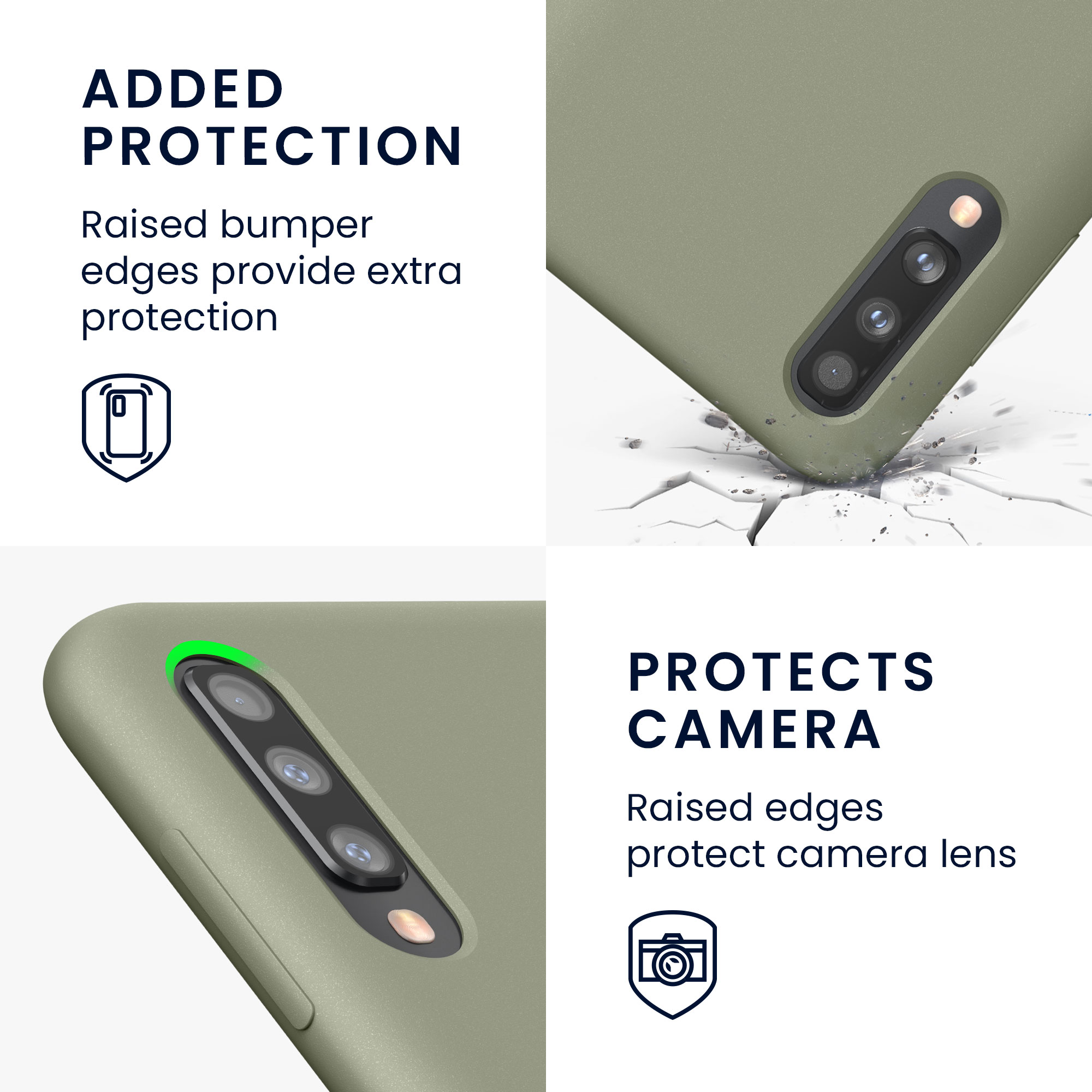 Kryt na mobil Samsung Galaxy A50 kwmobile TPU Šedo-zelená