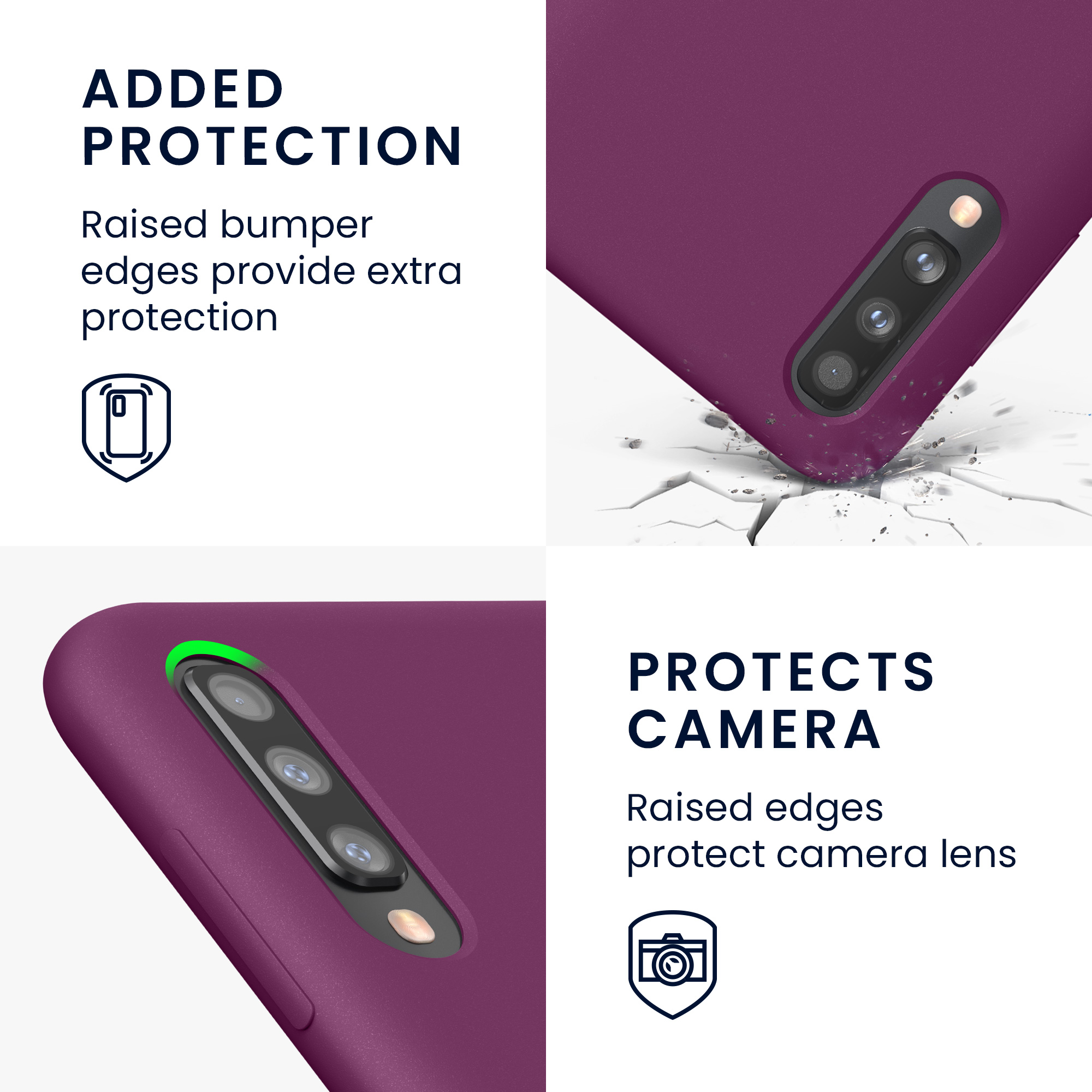 Kryt na mobil Samsung Galaxy A50 kwmobile TPU Bordeaux fialová