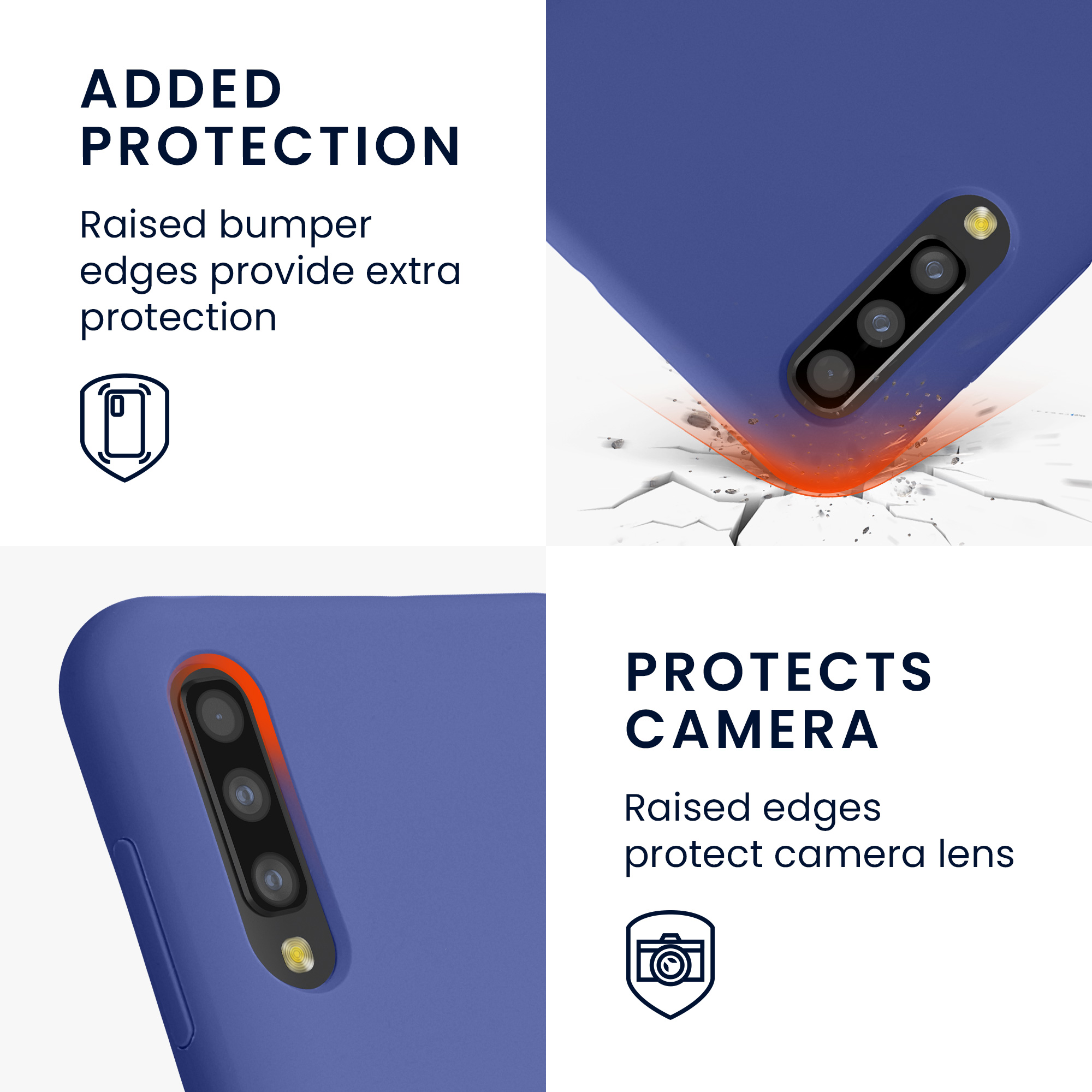 Kryt na mobil Samsung Galaxy A50, nárazuvzdorný - kwmobile, modrofialový