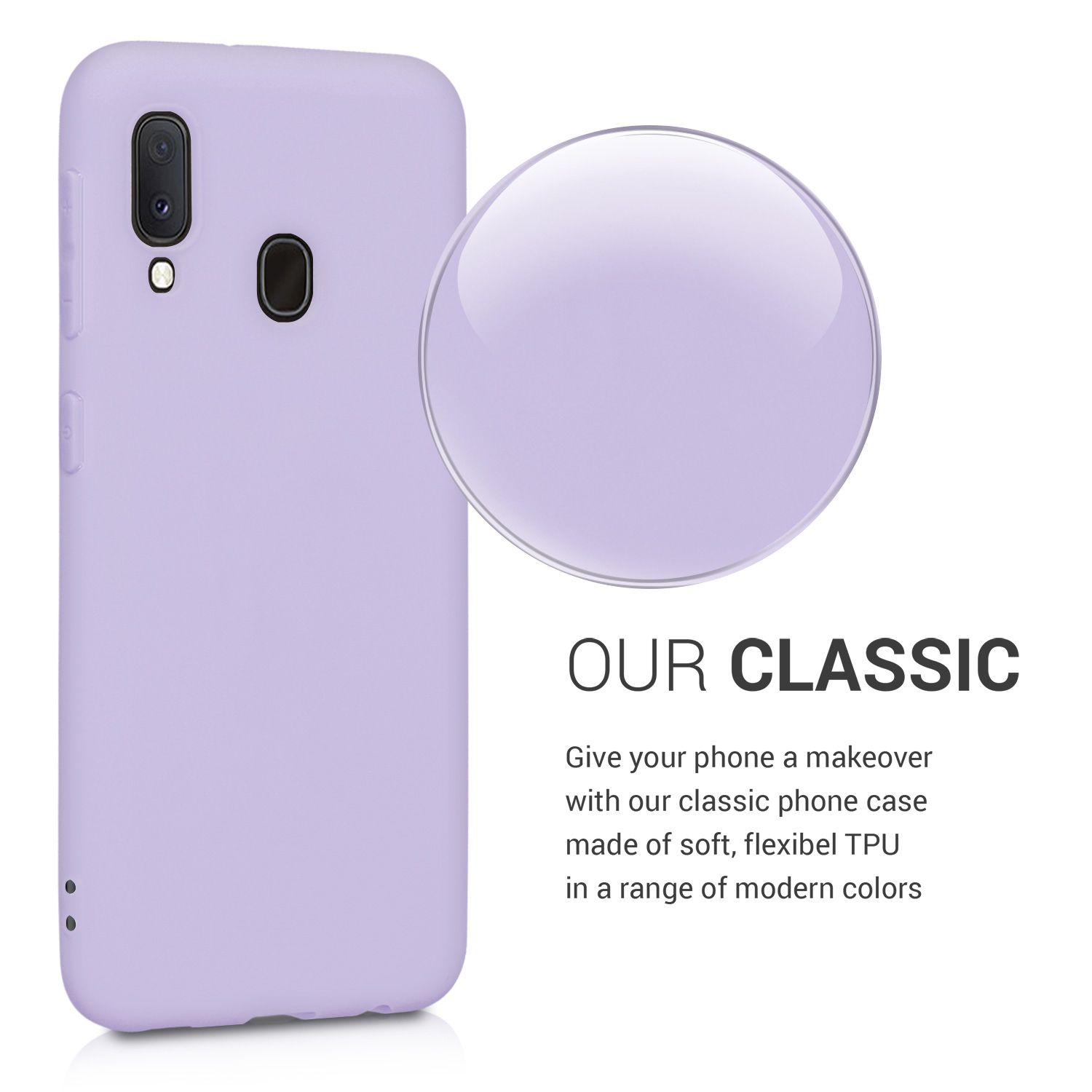 Kryt na mobil Samsung Galaxy A20e kwmobile TPU levandulový