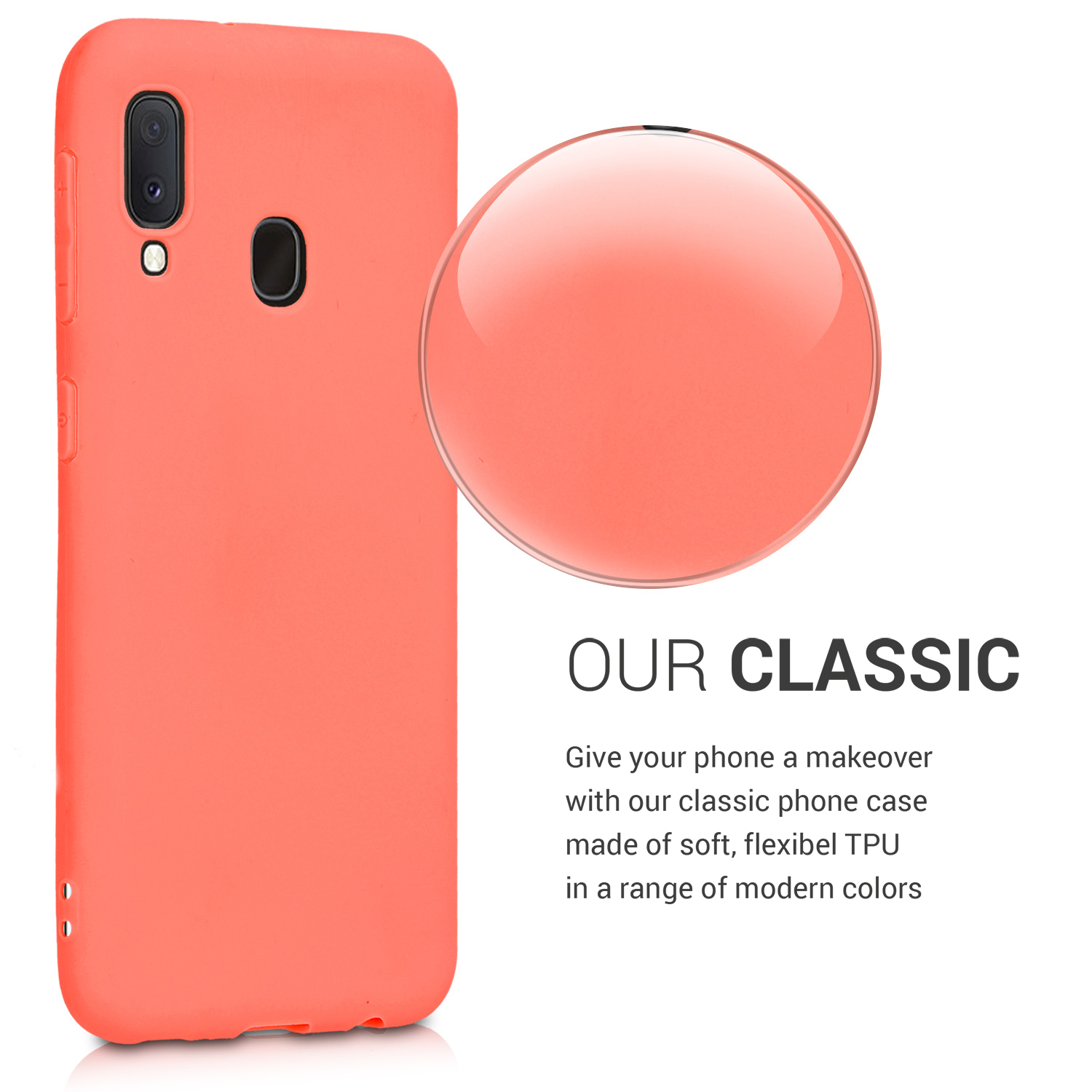 Kryt na mobil Samsung Galaxy A20e kwmobile TPU živě korálový
