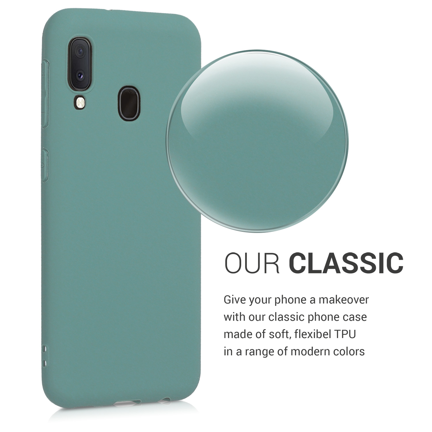 Kryt na mobil Samsung Galaxy A20e kwmobile TPU modrozelený
