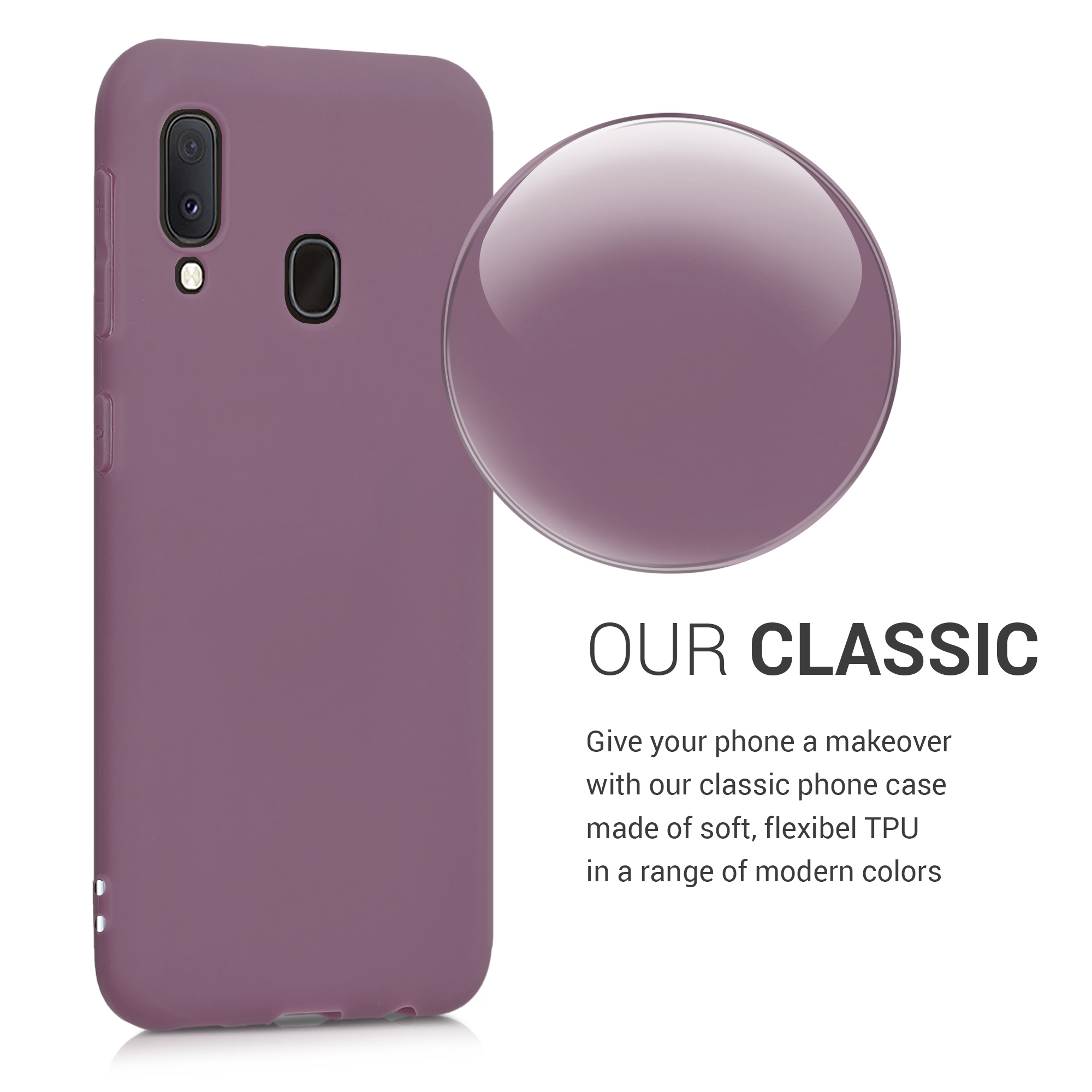 Pouzdro pro Samsung Galaxy A20e kwmobile TPU - hroznová fialová