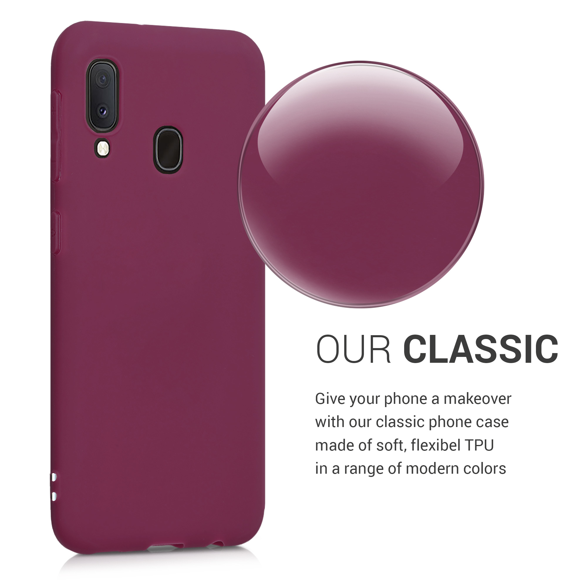 Kryt na mobil Samsung Galaxy A20e kwmobile TPU vínově fialový