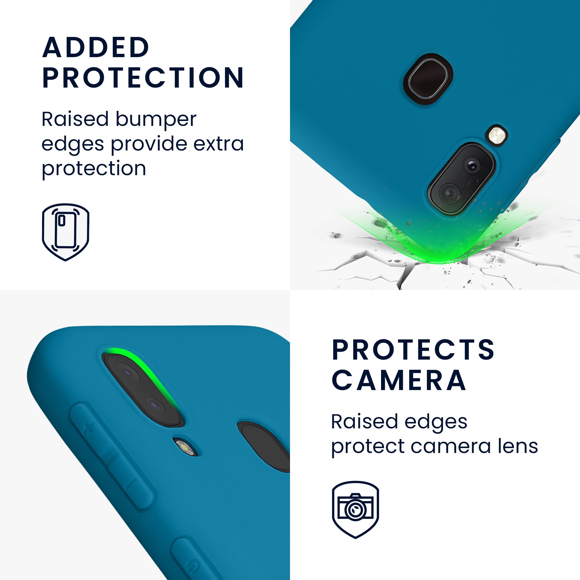 Kryt na mobil Samsung Galaxy A20e kwmobile TPU karibsky modrý