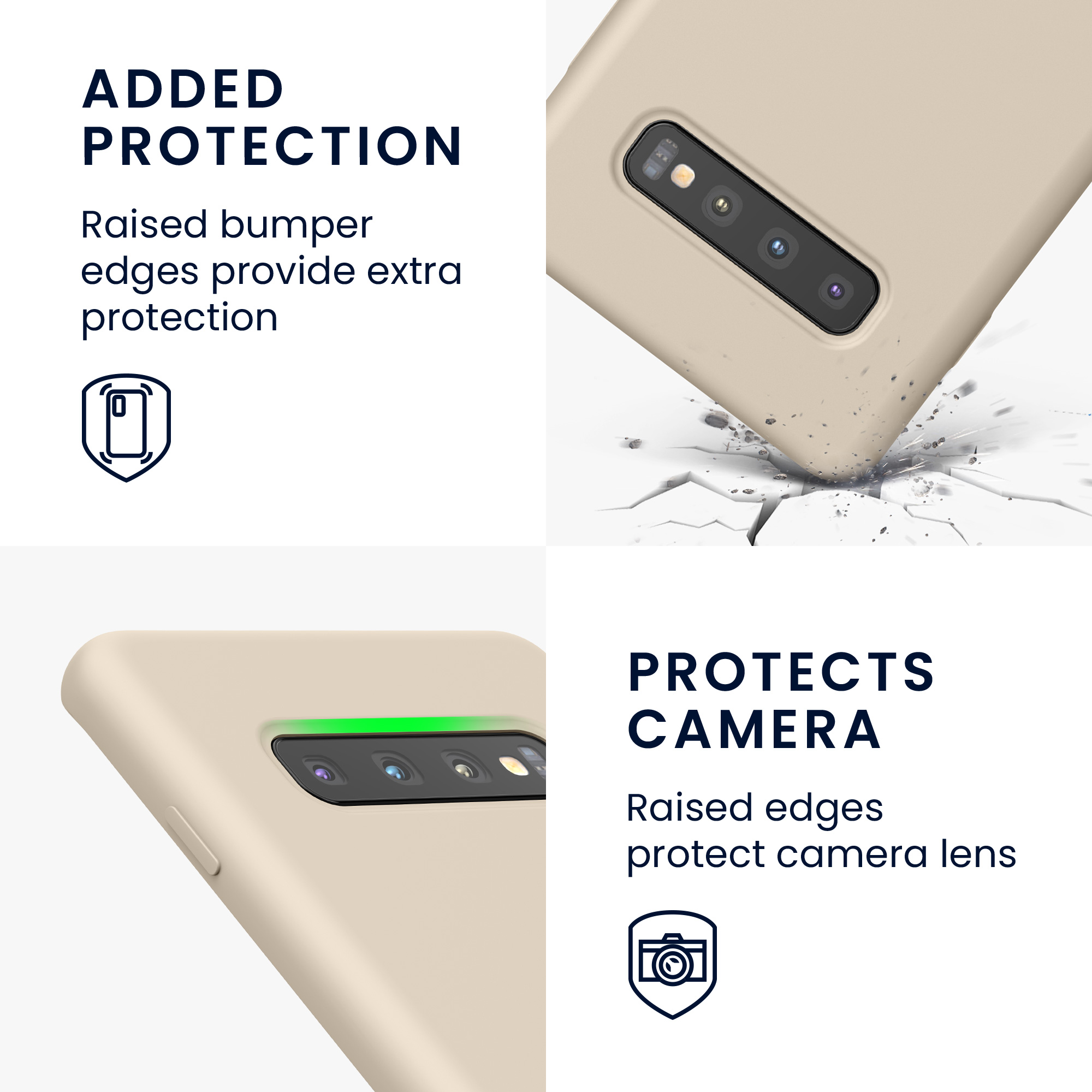 Kryt na mobil Samsung Galaxy S10 Plus / S10+ kwmobile TPU matně krémový