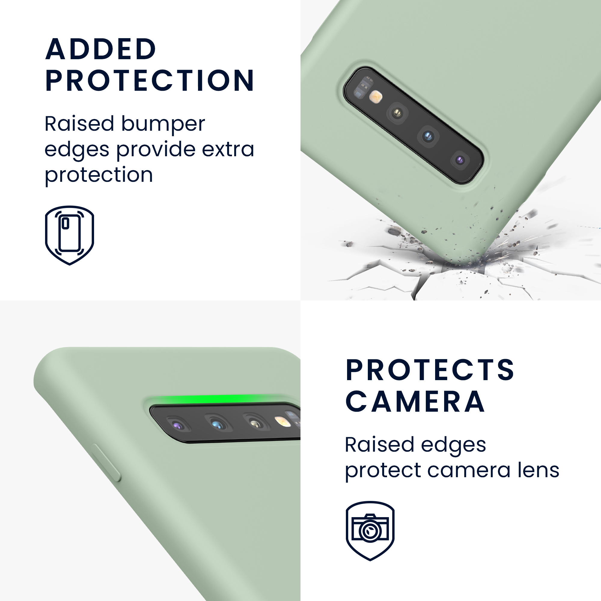 Kryt na mobil Samsung Galaxy S10 Plus / S10+ kwmobile TPU šedozelený
