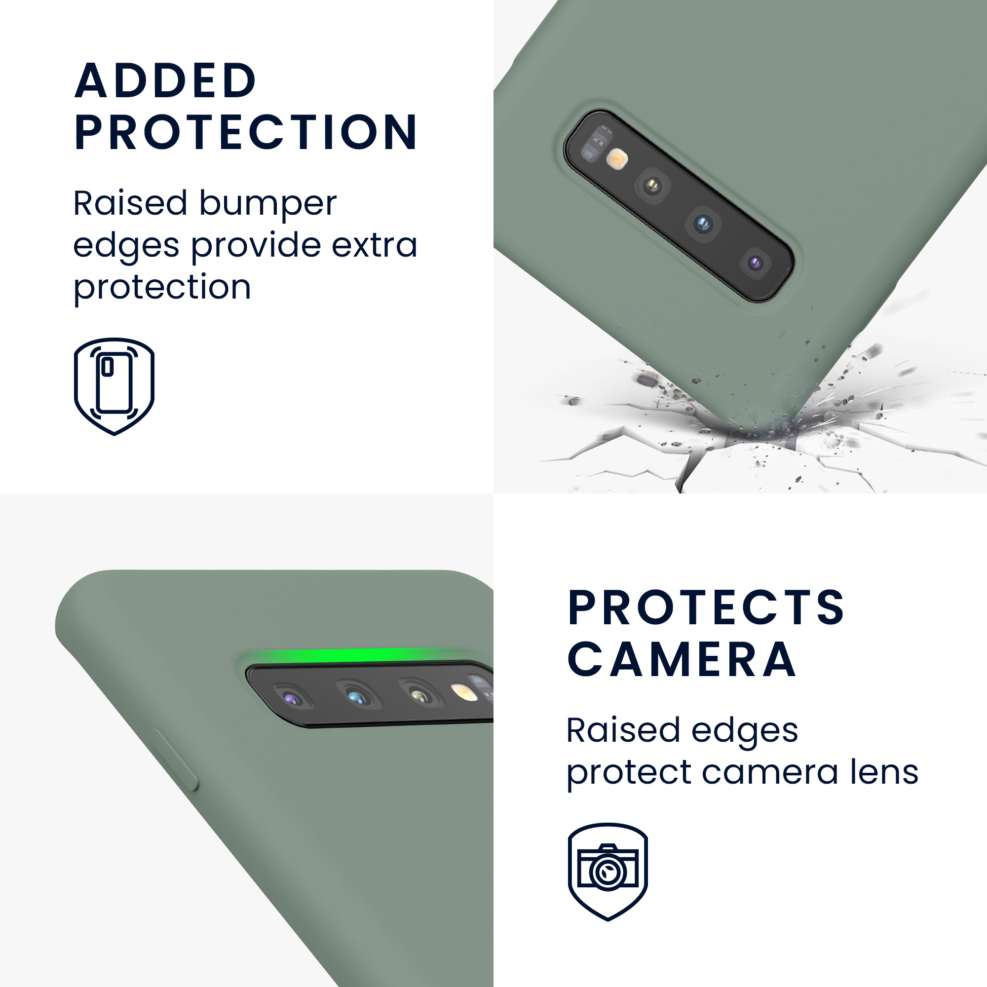 Kryt na mobil Samsung Galaxy S10 Plus / S10+ kwmobile TPU Rainwashed Green