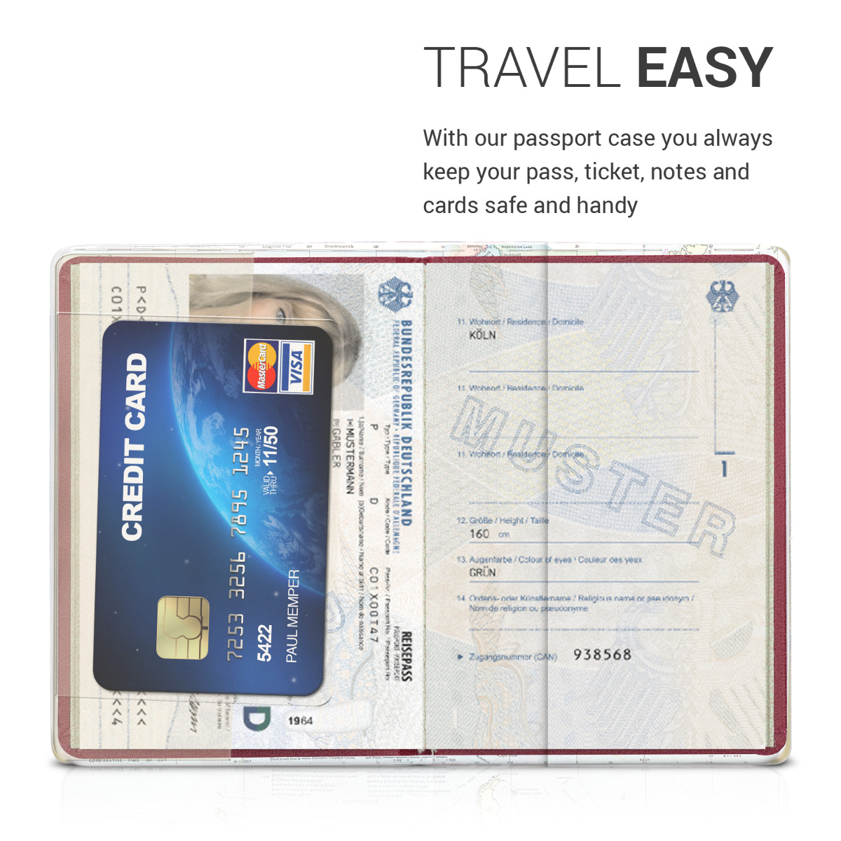 kwmobile obal na pas - Travel černá / vícebarevná