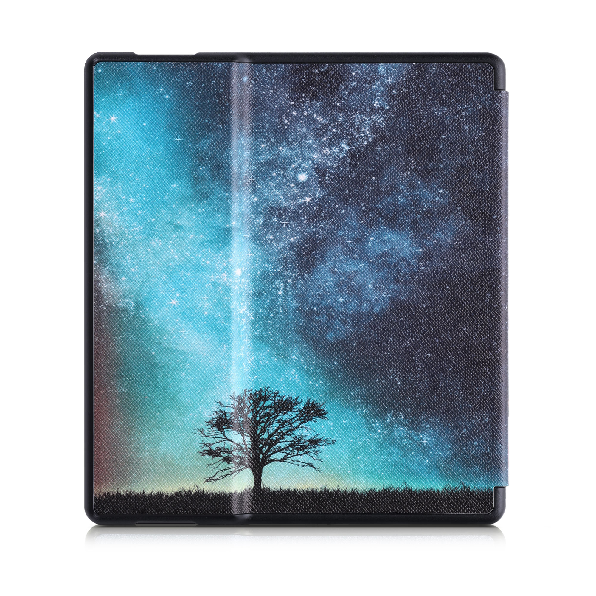 Pouzdro na čtečku kwmobile pro Amazon Kindle Oasis 10. Generation - motiv Cosmic Nature modrá / šedá / černá