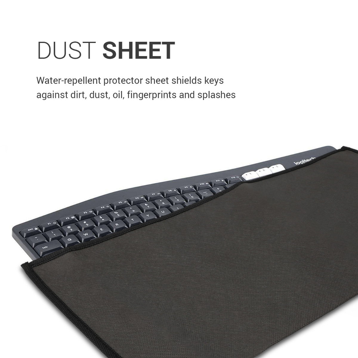 Obal proti prachu na klávesnici kwmobile pro Universal Keyboard (L) - dark grey