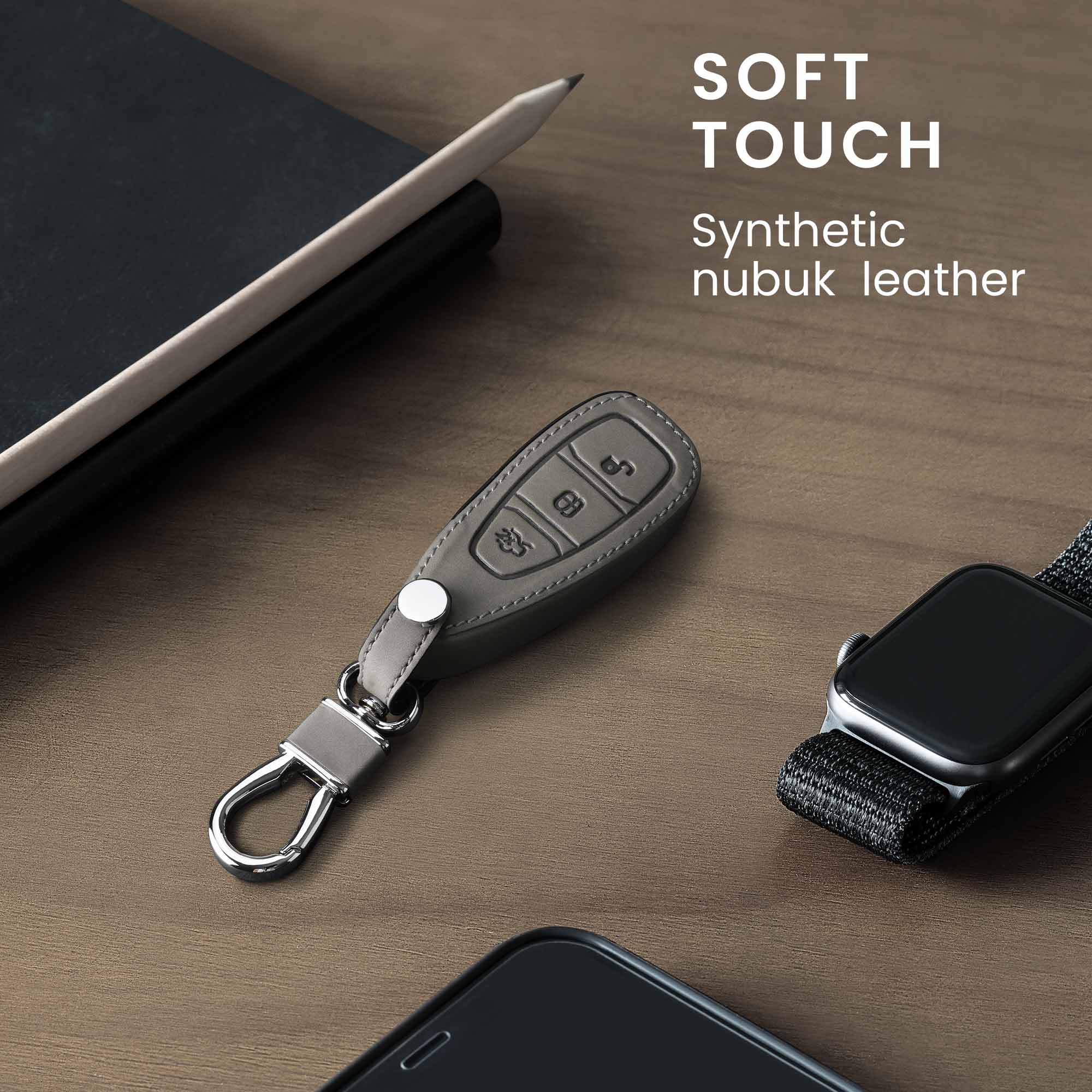 Kryt klíče Ford 3 tlačítka Keyless Go kwmobile šedá