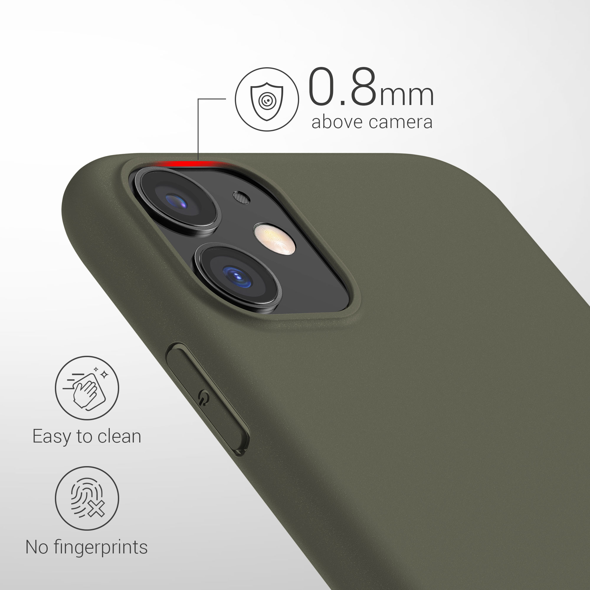 Kryt na mobil kwmobile iPhone 11 - matná olivově zelená
