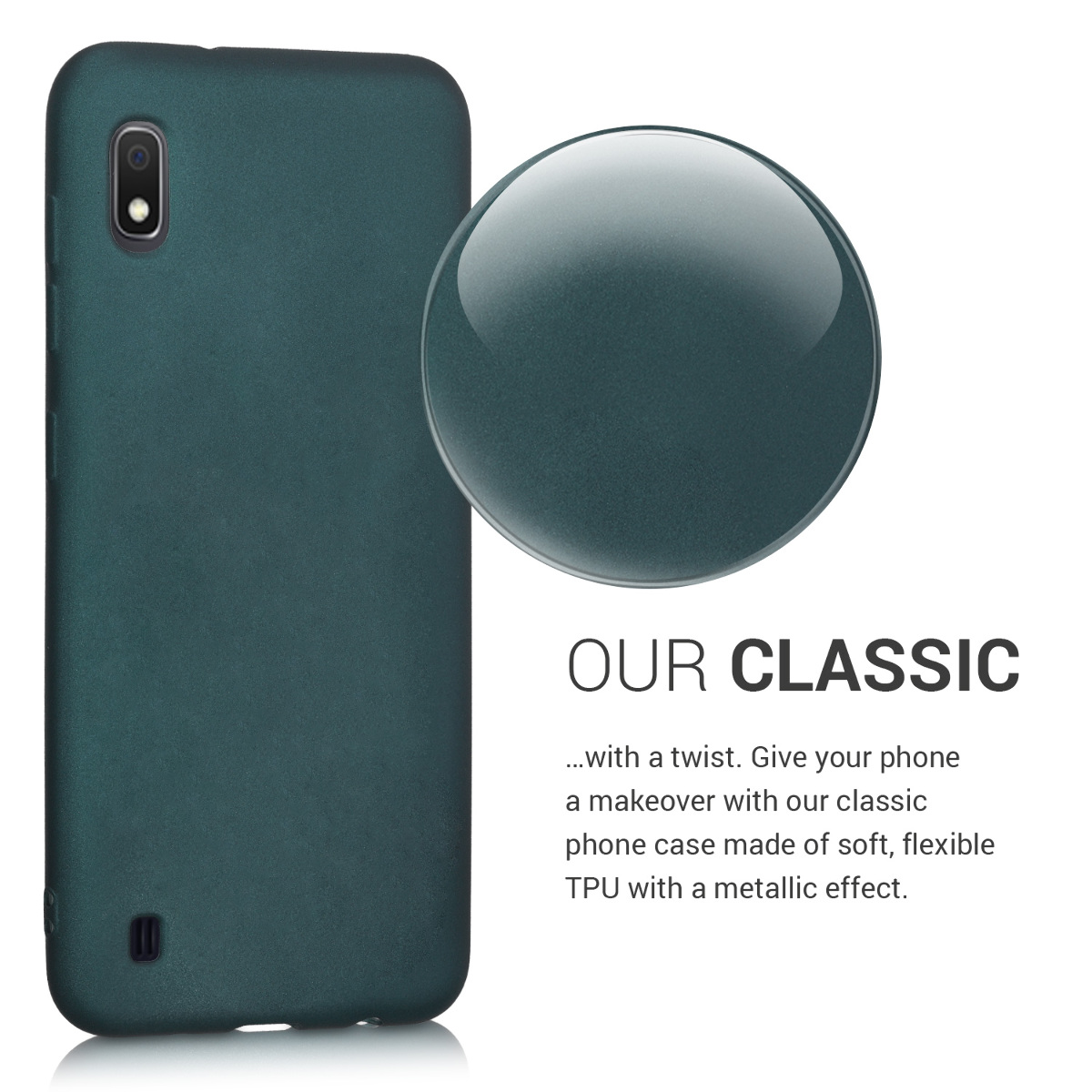 Kryt na mobil Samsung Galaxy A10 kwmobile Metallic metalicky petrolejový