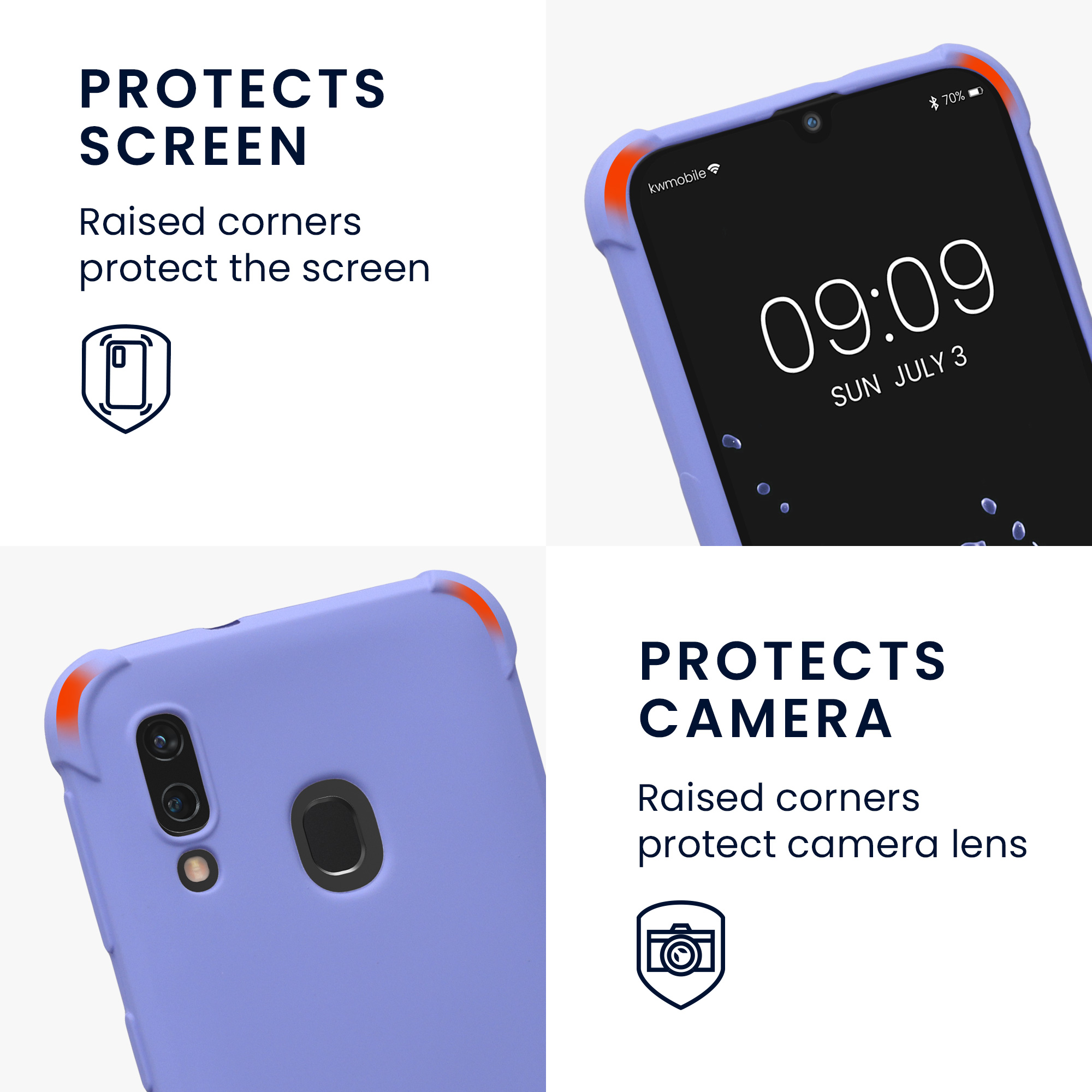 Crossbody kryt na mobil Samsung Galaxy A40 kwmobile se šňůrkou Levandulová