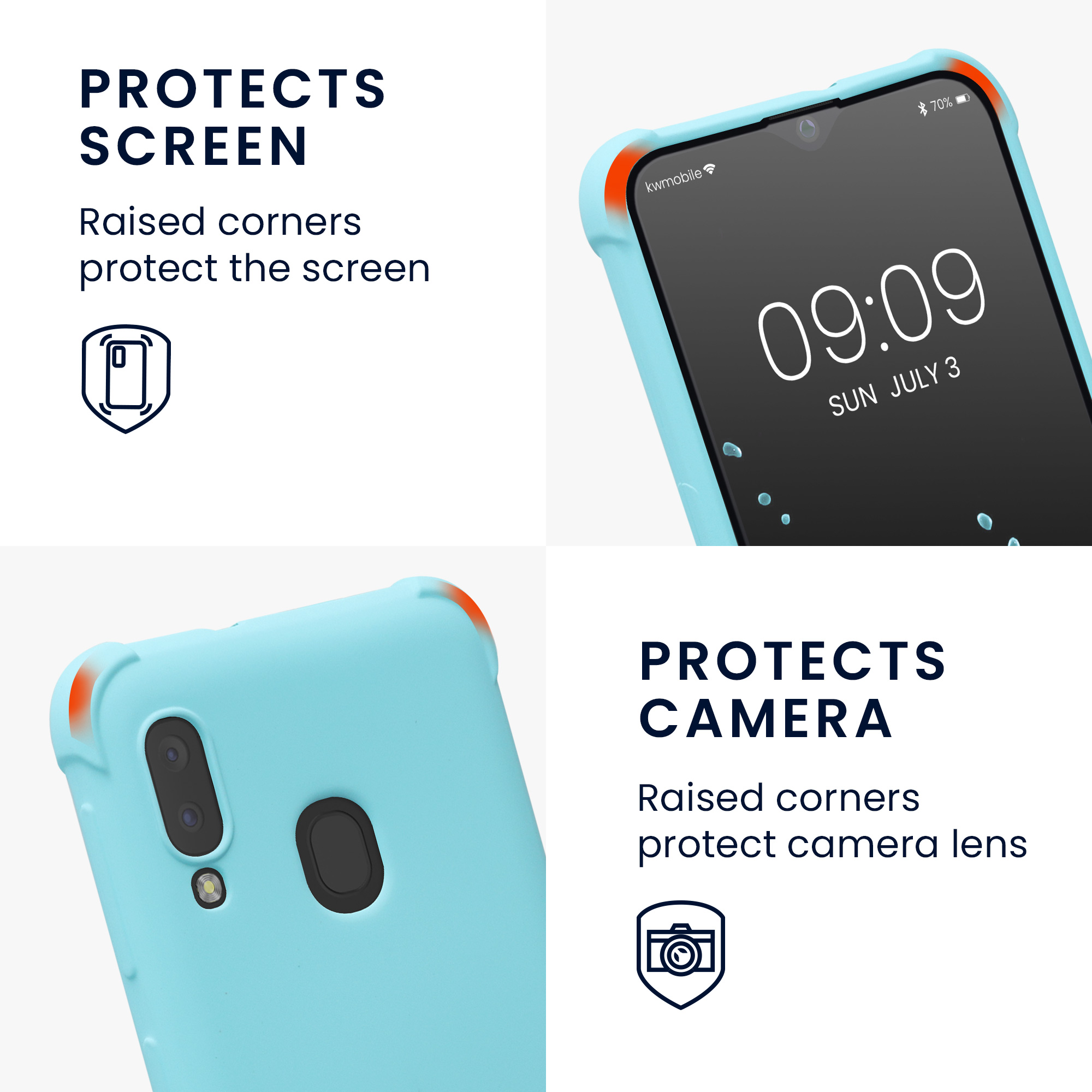 Crossbody kryt na mobil Samsung Galaxy A20e kwmobile světle modrý
