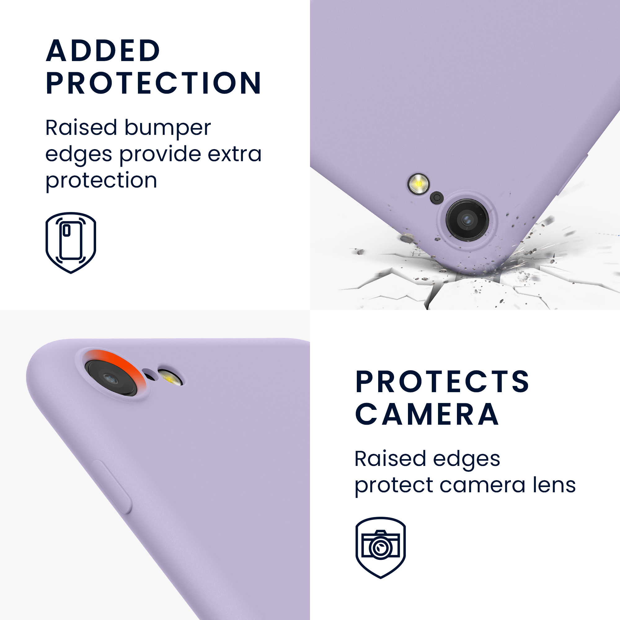 Silikonový TPU kryt kwmobile pro iPhone SE 2022/2020/8/7 - levandulová