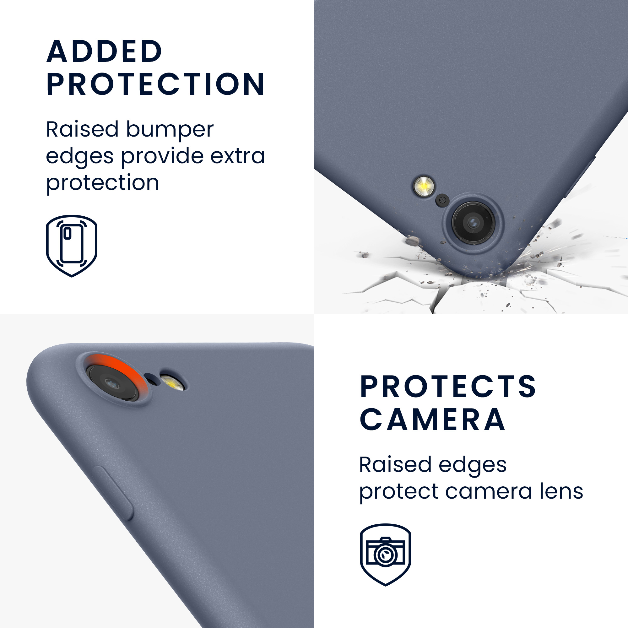 Silikonový TPU kryt kwmobile pro iPhone SE 2022/2020/8/7 - modrošedá
