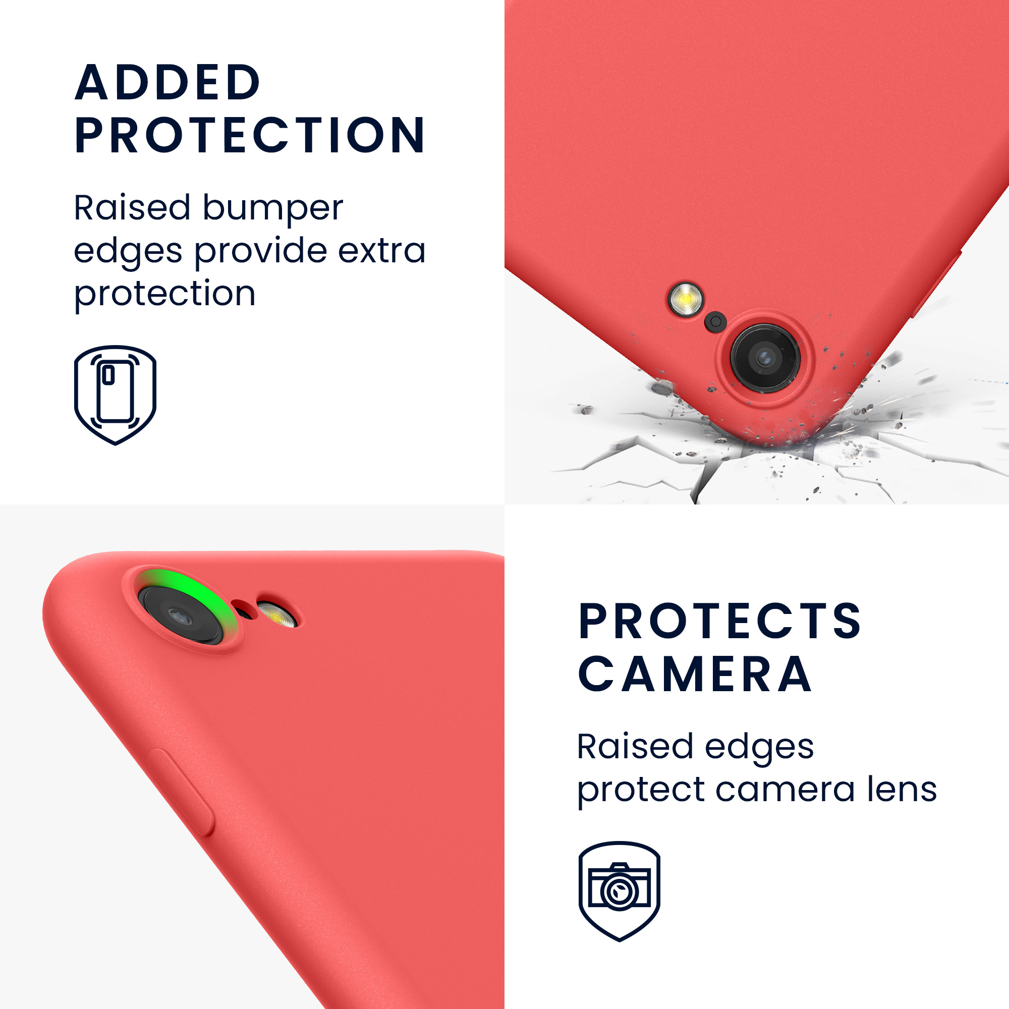 Silikonový TPU kryt kwmobile pro iPhone SE 2022/2020/8/7 - výrazně korálová
