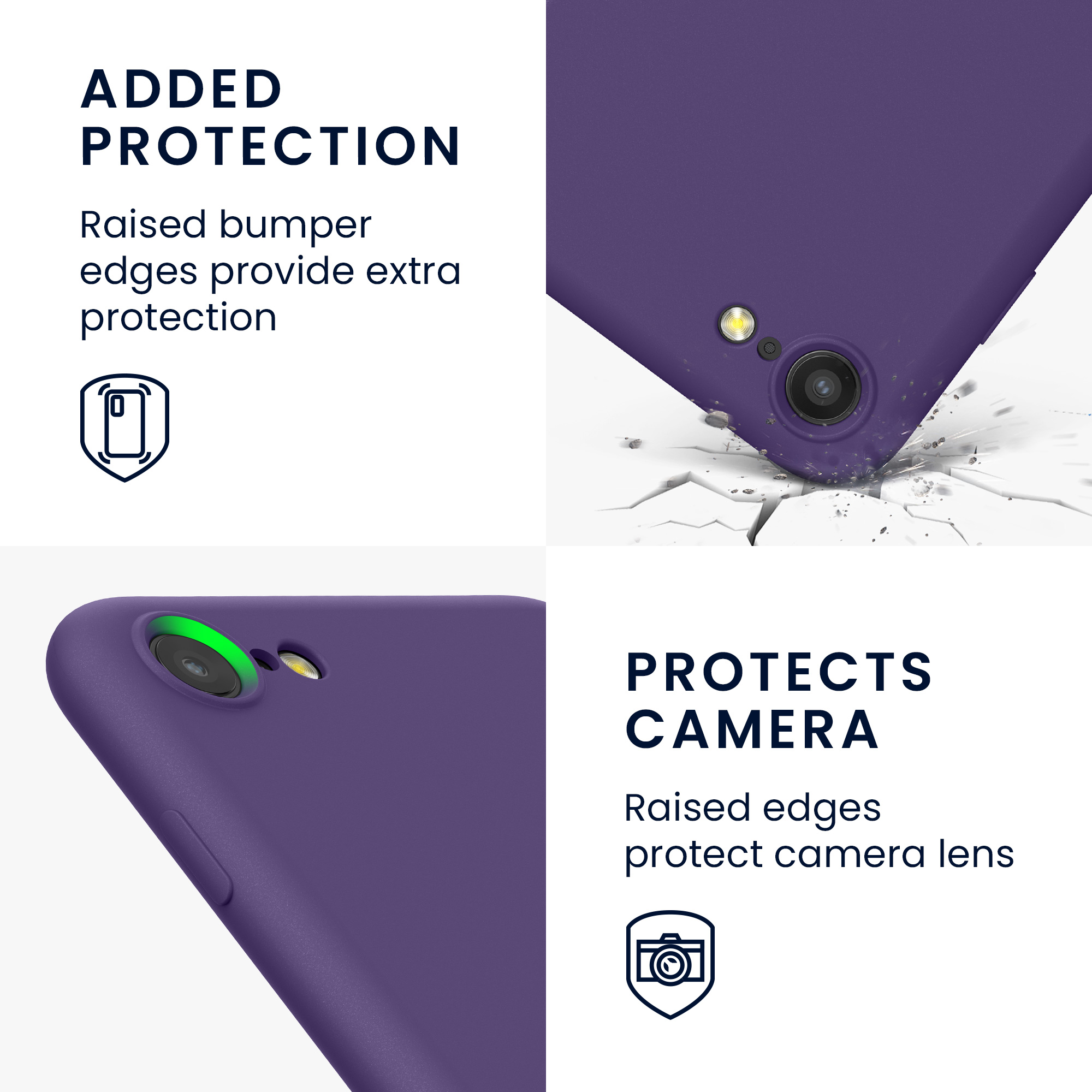 Silikonový TPU kryt kwmobile pro iPhone SE 2022/2020/8/7 - hyacintově fialová
