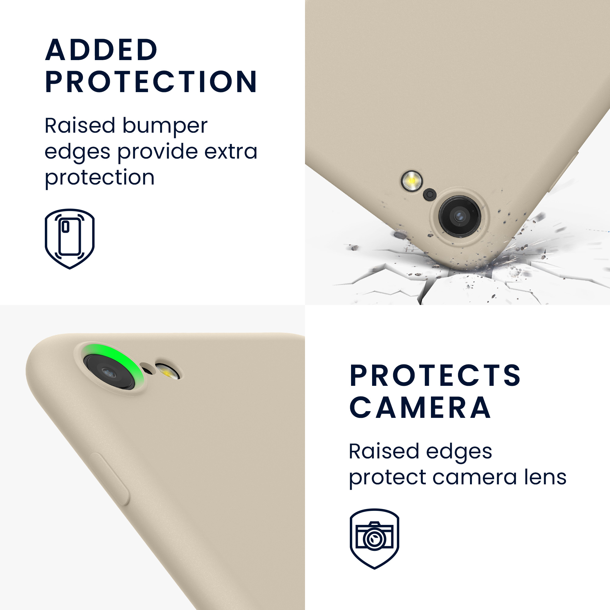 Silikonový TPU kryt kwmobile pro iPhone SE 2022/2020/8/7 - krémová