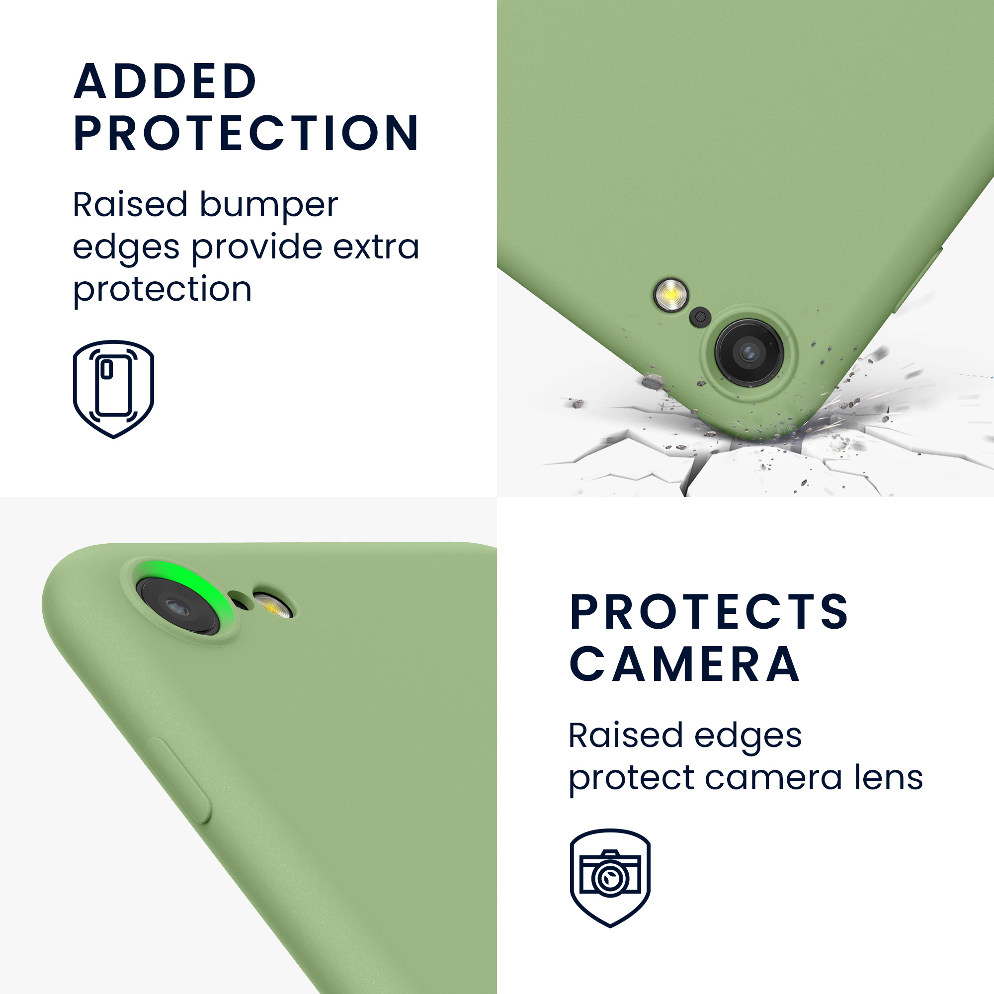 Silikonový TPU kryt kwmobile pro iPhone SE 2022/2020/8/7 - matcha zelená