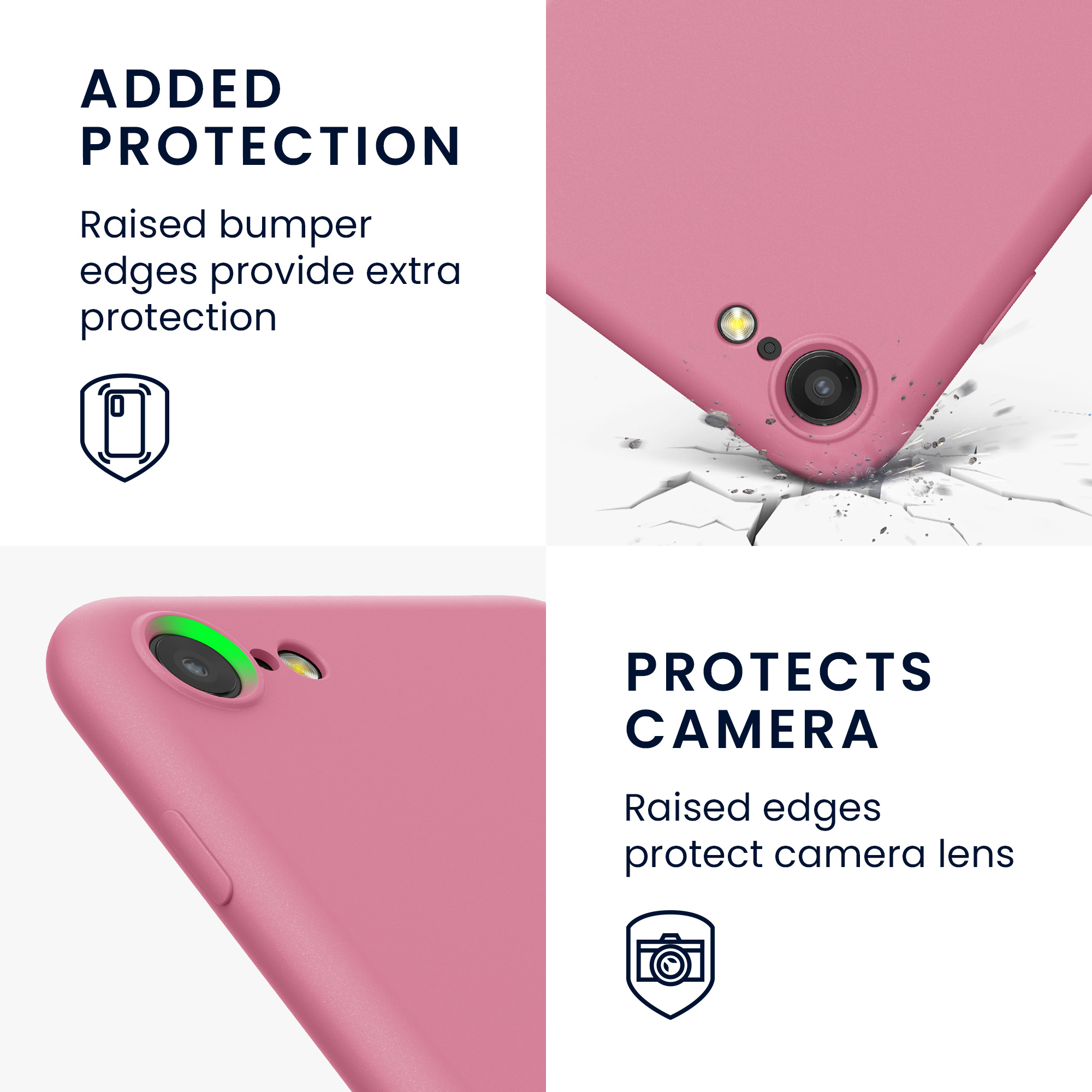 Silikonový TPU kryt kwmobile pro iPhone SE 2022/2020/8/7 - sladce růžová