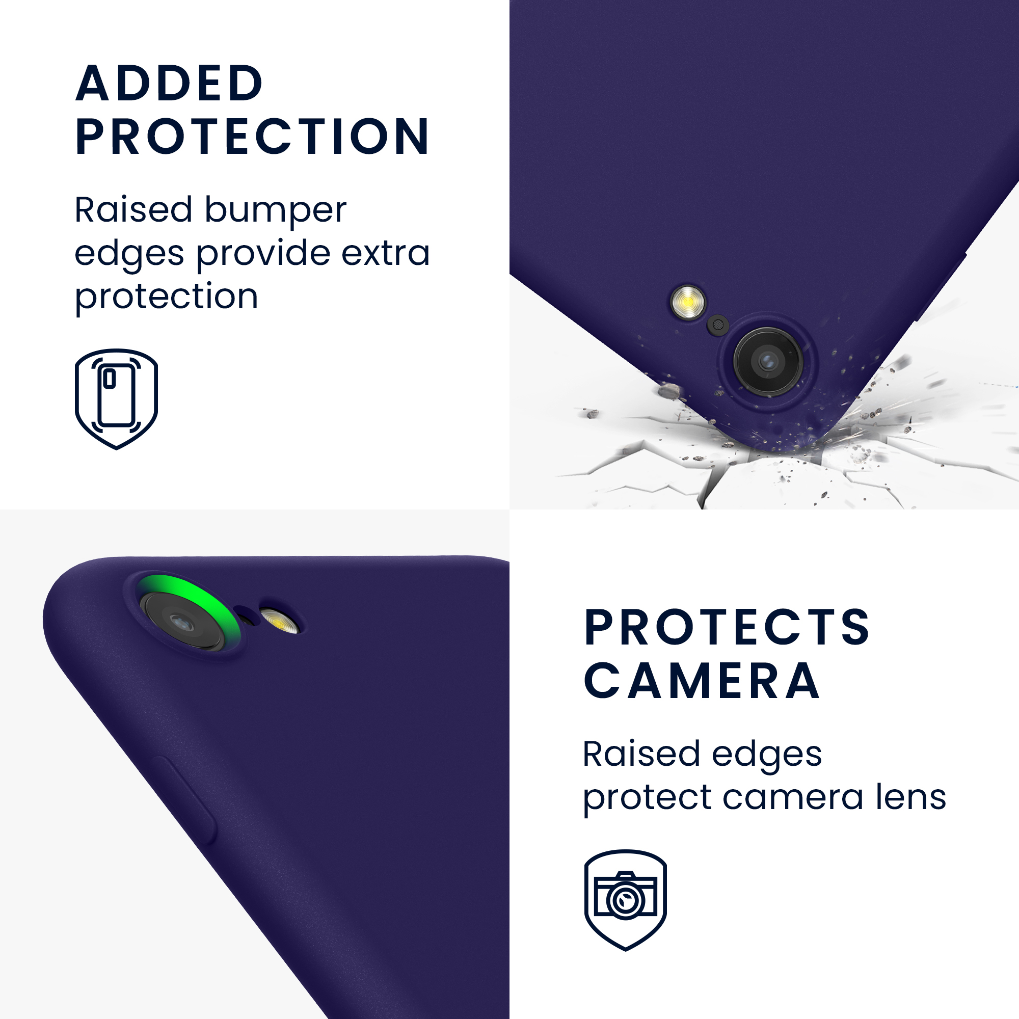 Silikonový TPU kryt kwmobile pro iPhone SE 2022/2020/8/7 - sametově modrá