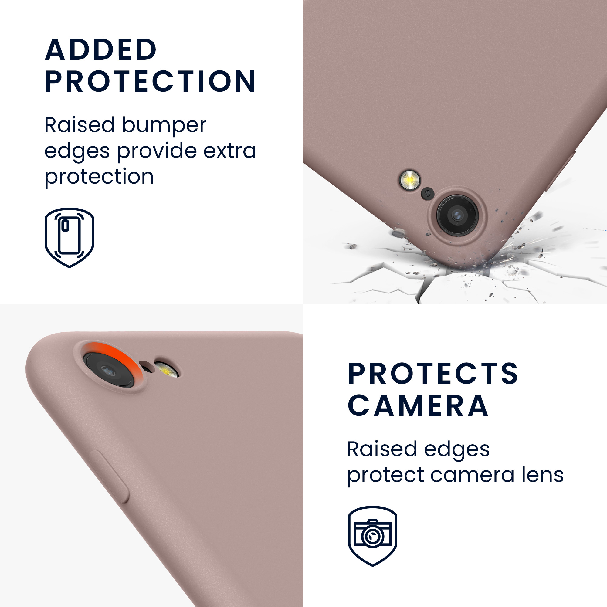 Silikonový TPU kryt kwmobile pro iPhone SE 2022/2020/8/7 - nude šeříková