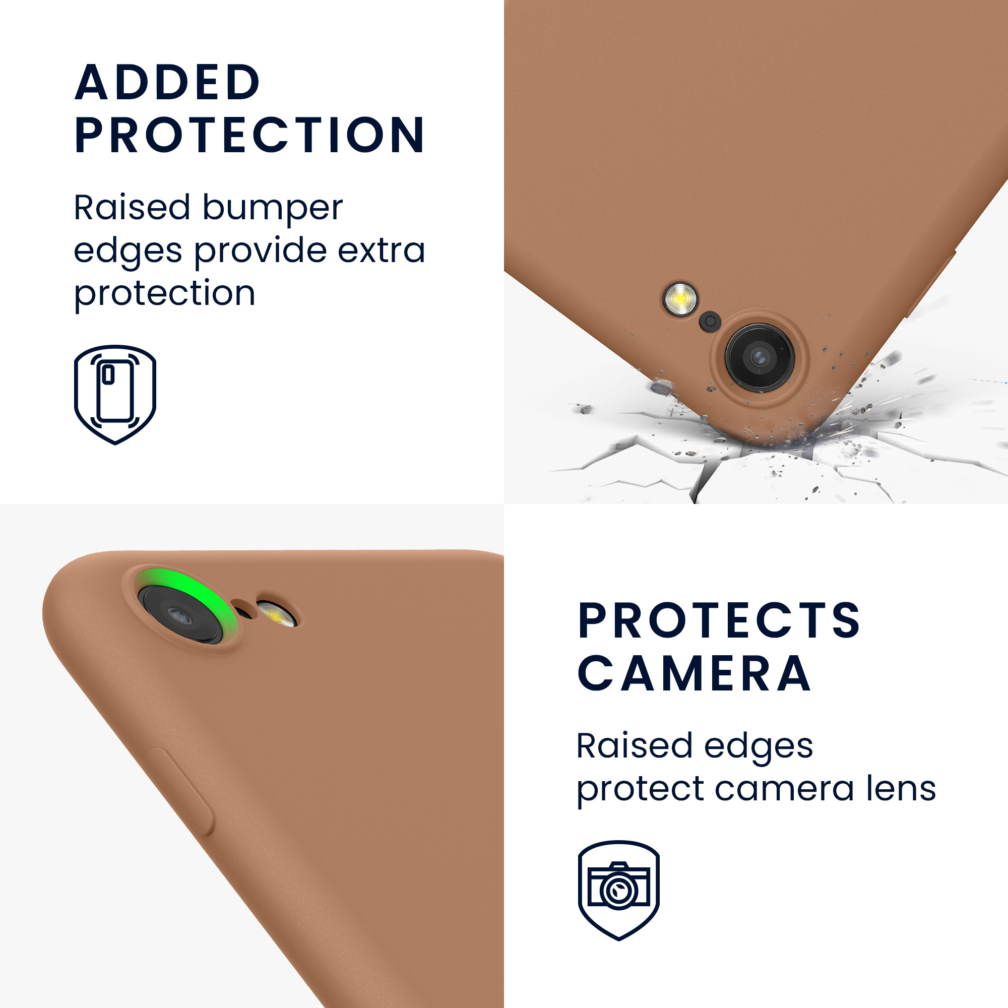 Silikonový TPU kryt kwmobile pro iPhone SE 2022/2020/8/7 - cappuccino